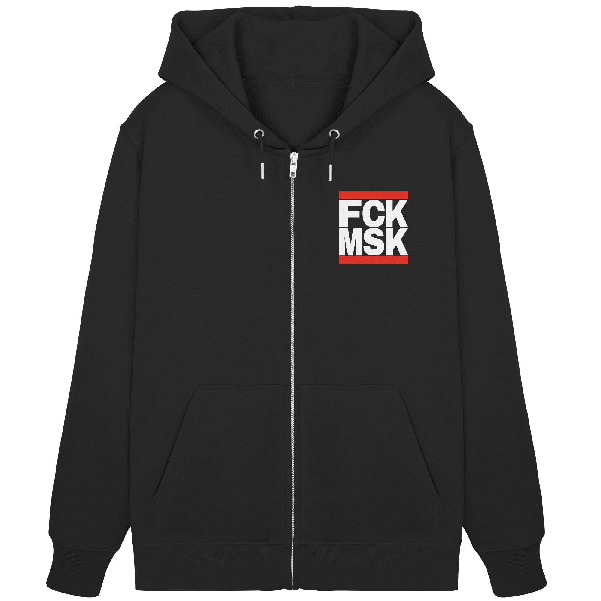 FCK MSK (weiße Schrift) - Organic Zipper
