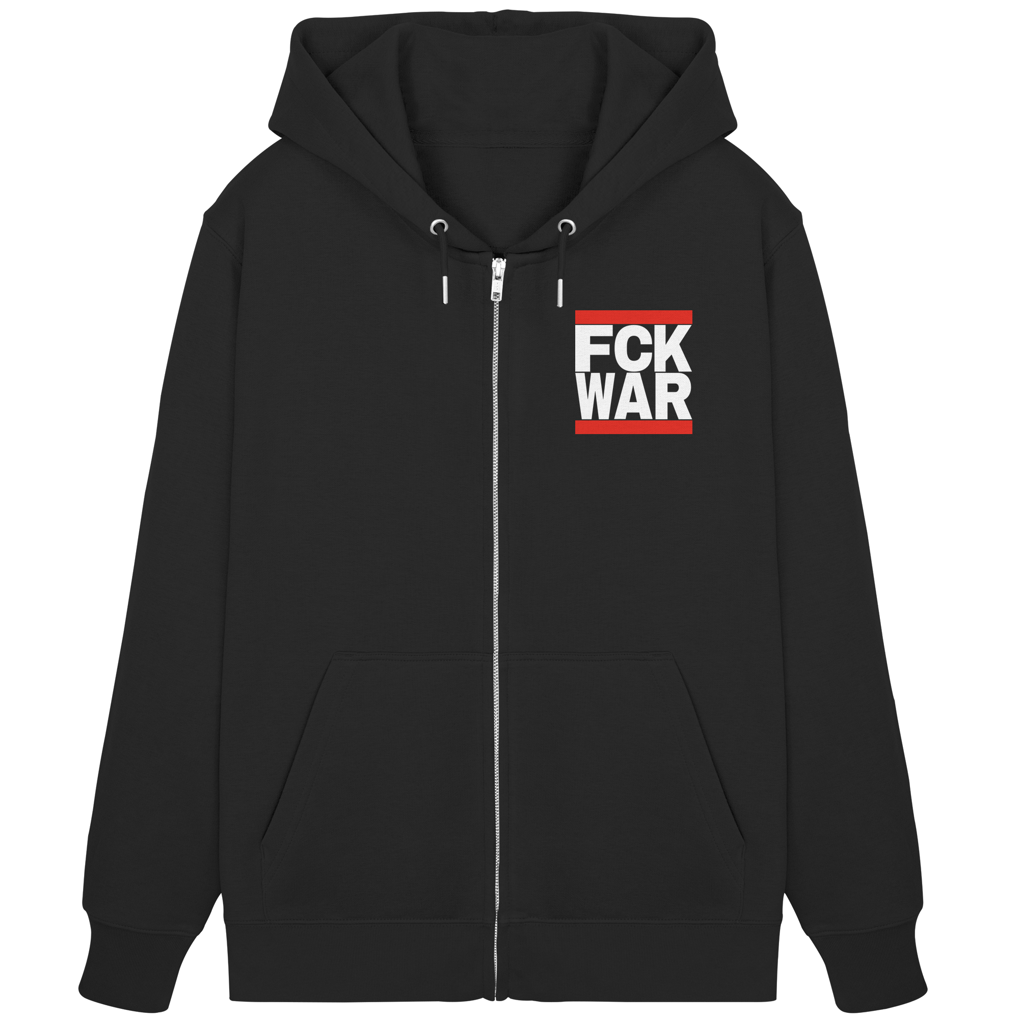 FCK WAR (weiße Schrift) - Organic Zipper