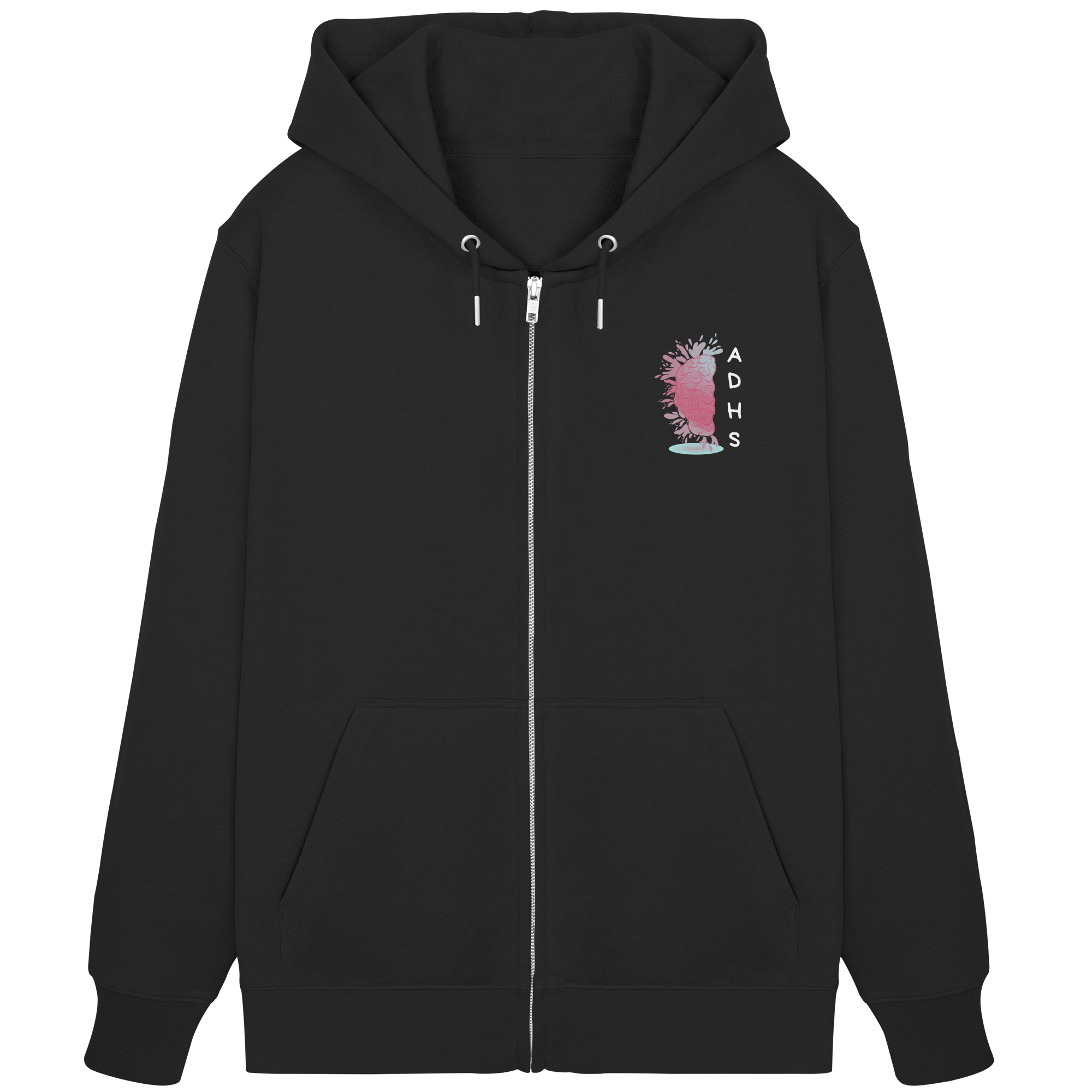 ADHS Aktiv Direkt Humorvoll Sozial Backprint - Organic Zipper