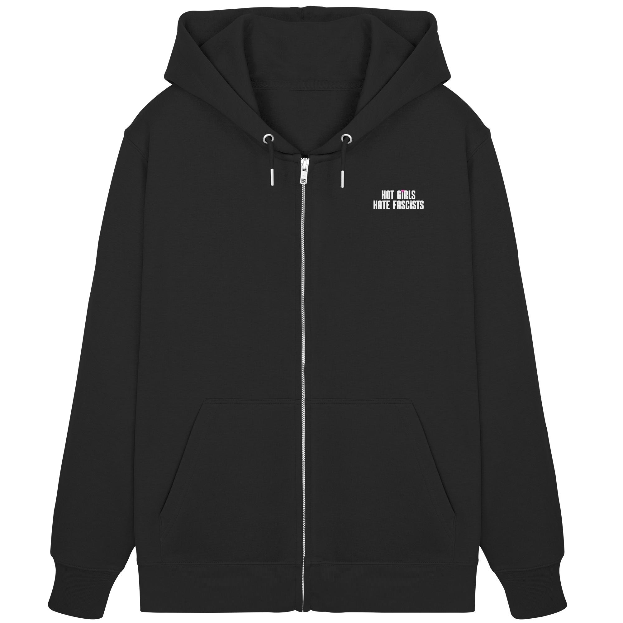 Hot Girls Hate Fascists (dunkel) - Organic Zipper