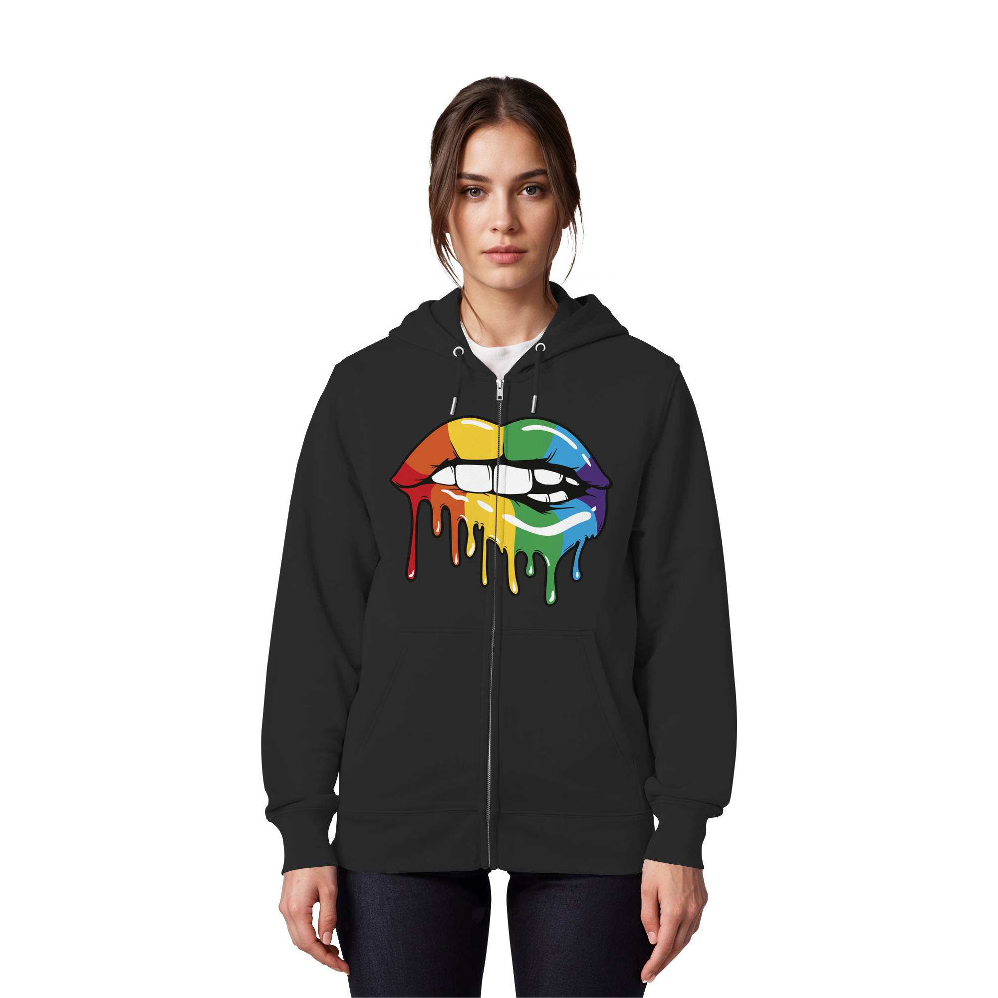 Regenbogen Lippen - Organic Zipper