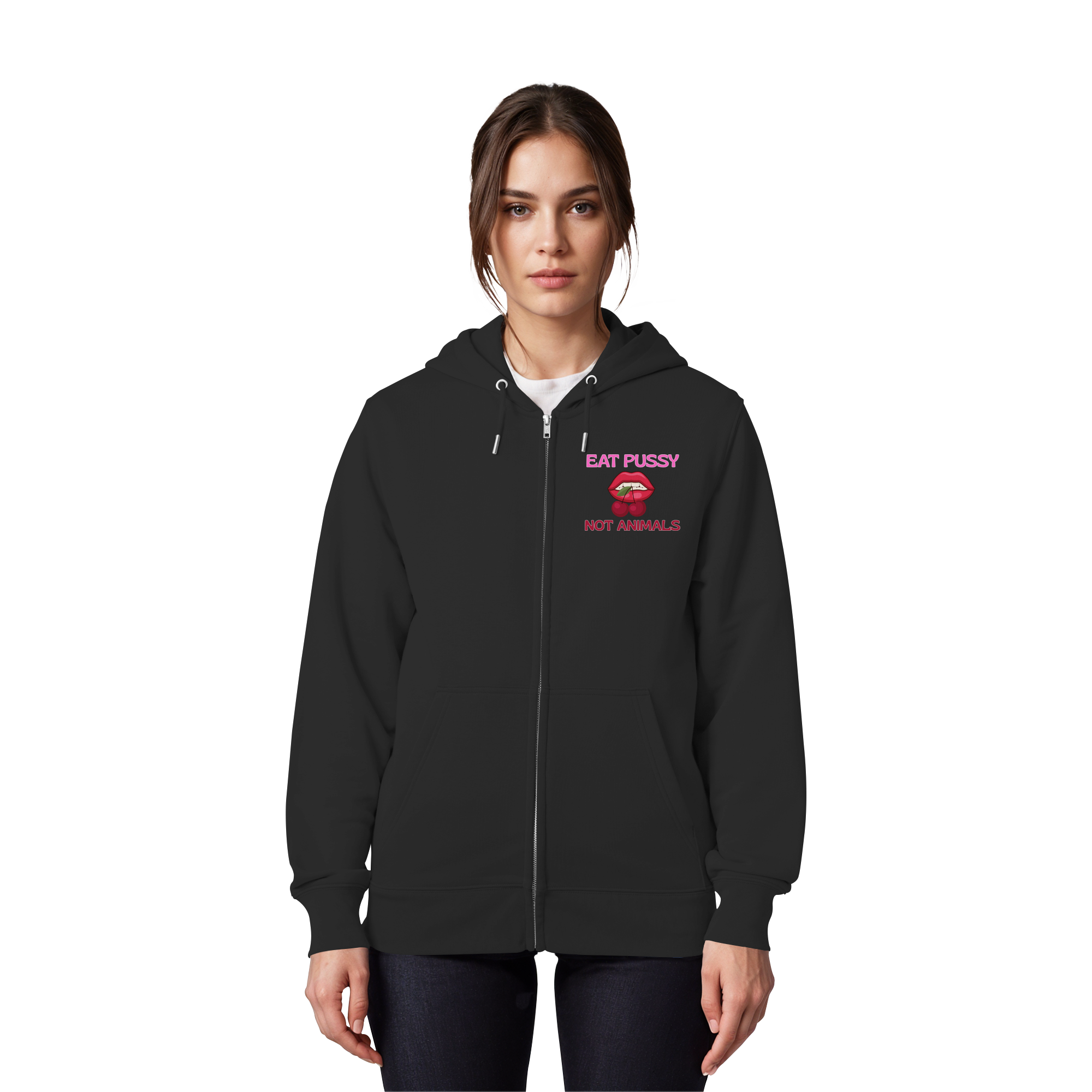 Eat Pussy Not Animals "Cherry Bite Edition" - Organic Zipper