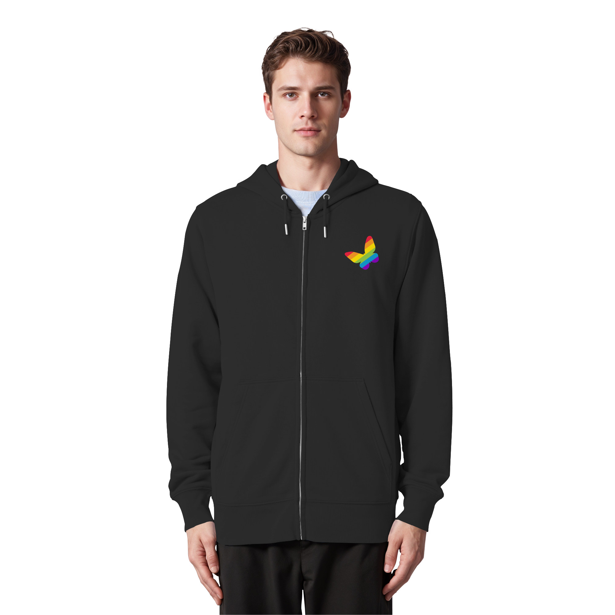 Regenbogen Schmetterling - Organic Zipper