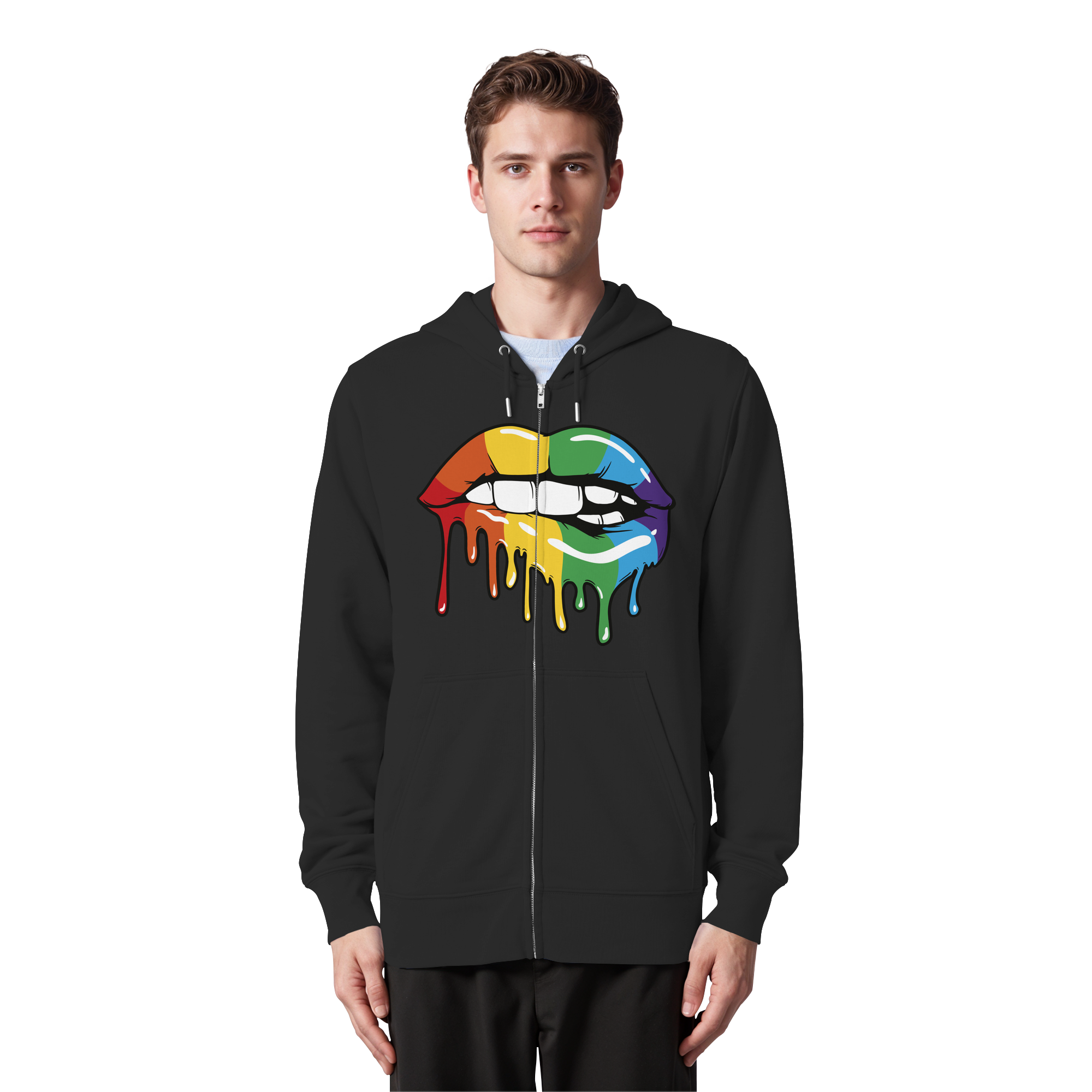 Regenbogen Lippen - Organic Zipper