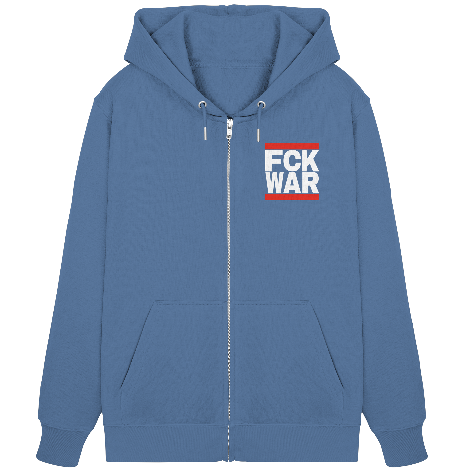 FCK WAR (weiße Schrift) - Organic Zipper