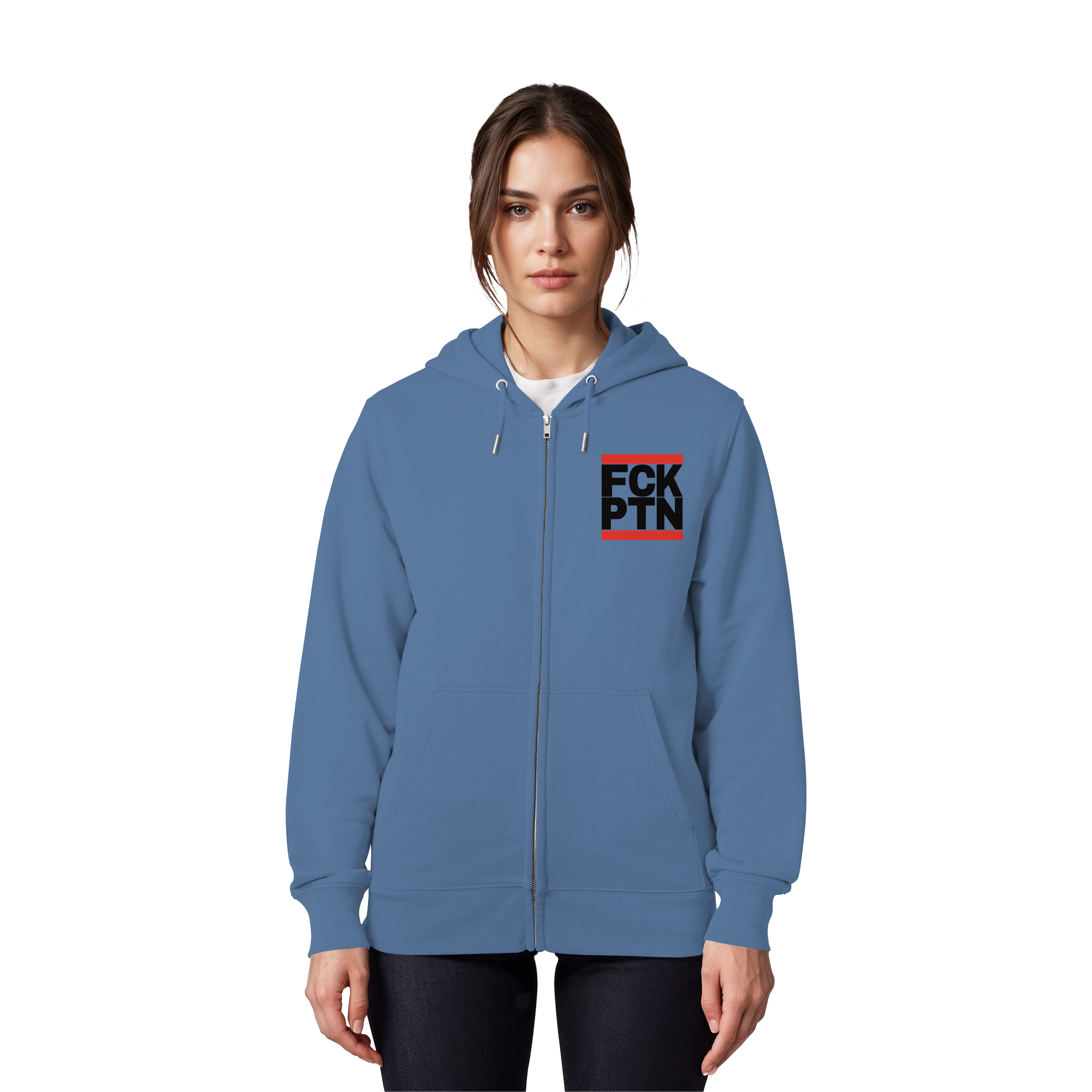 FCK PTN (schwarze Schrift) - Organic Zipper