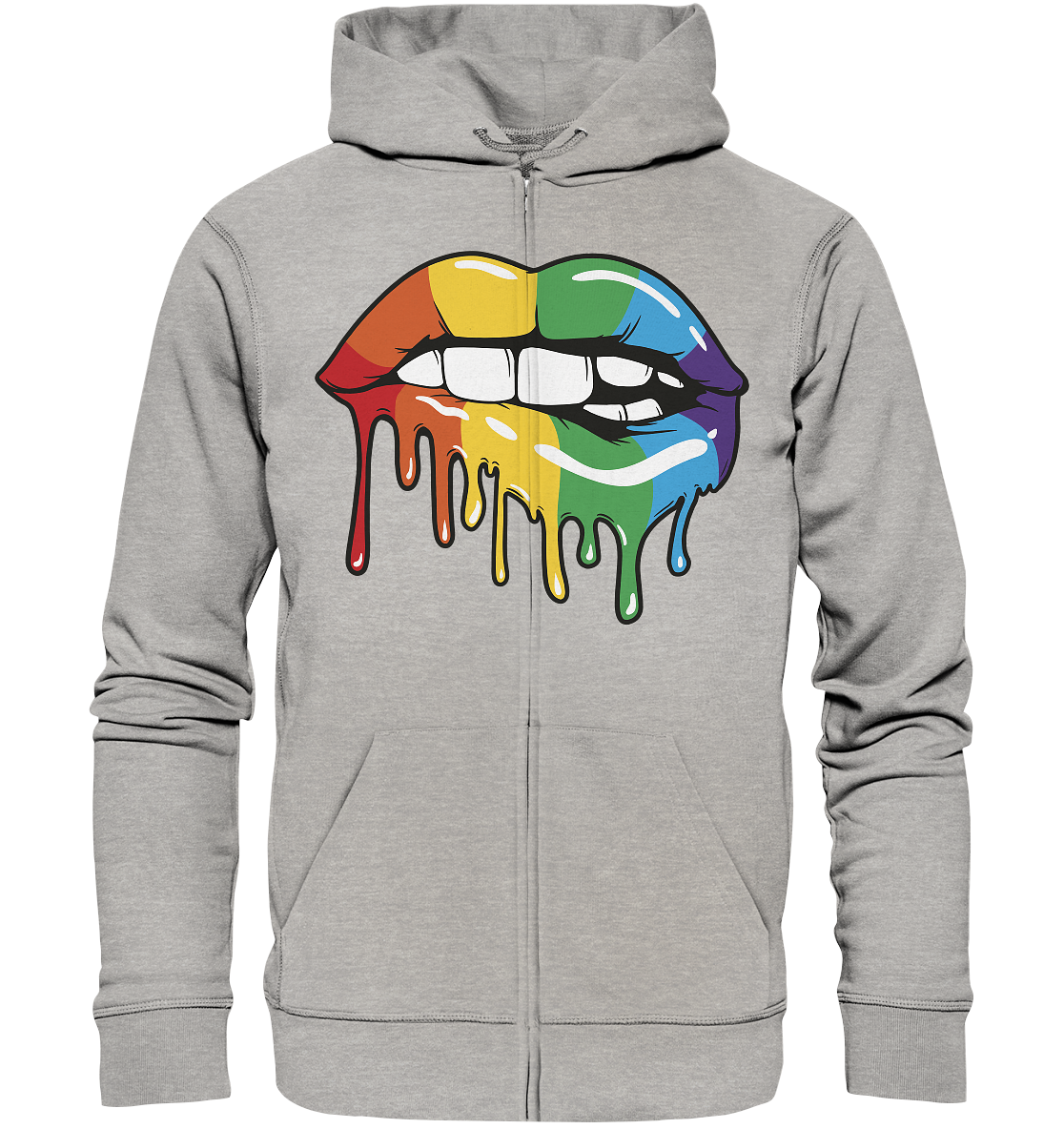 Regenbogen Lippen - Organic Zipper