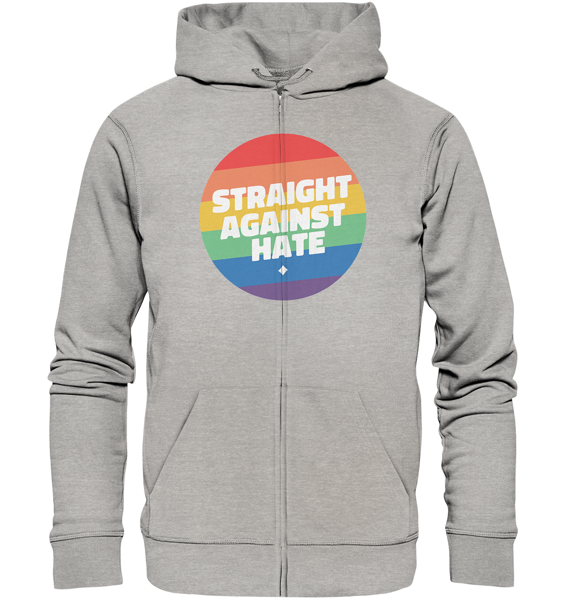 Straight Against Hate Badge - Organic Zipper