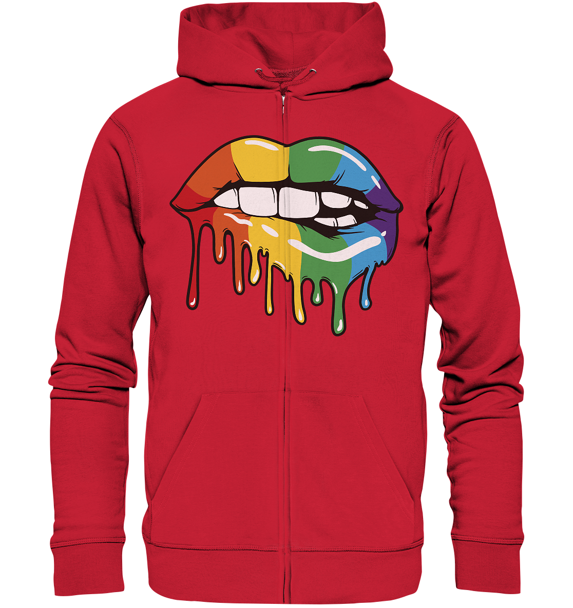 Regenbogen Lippen - Organic Zipper