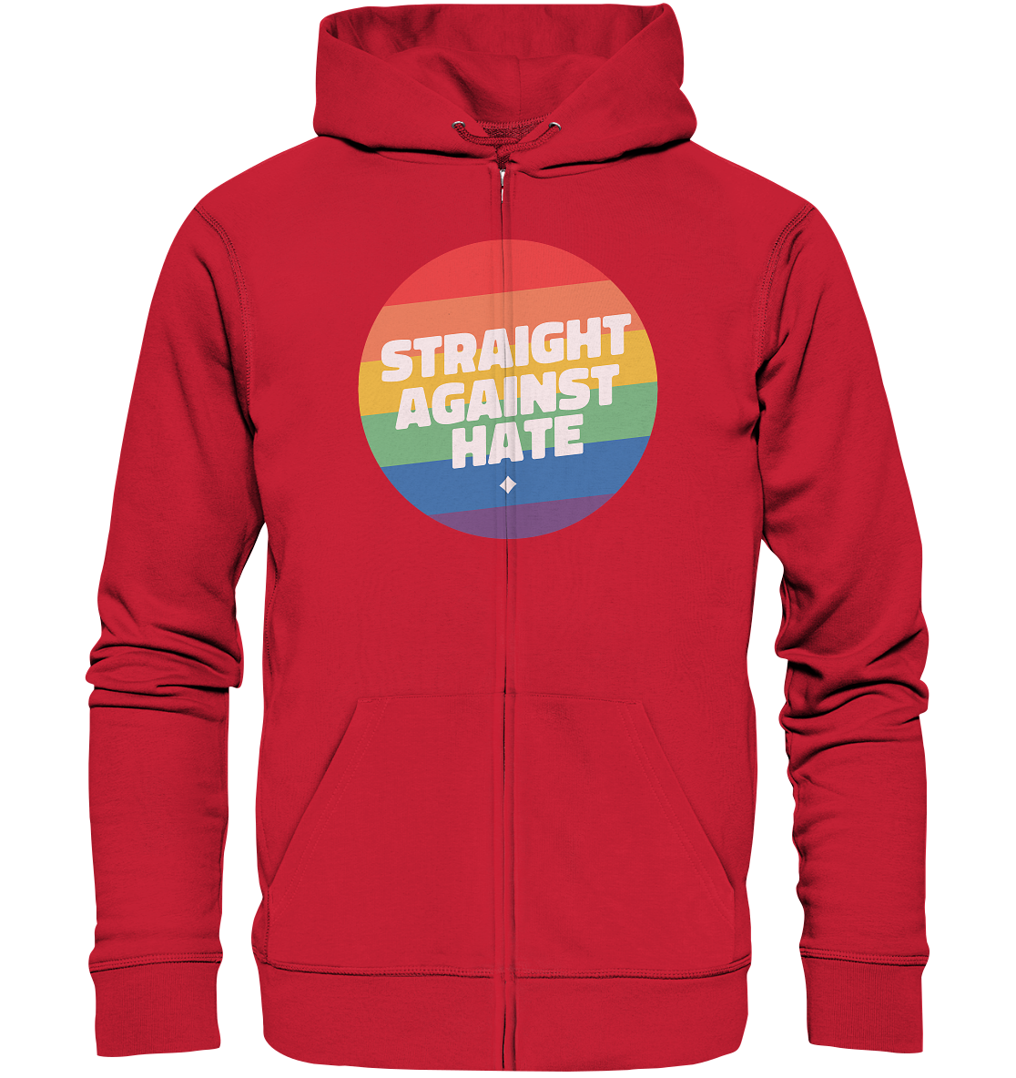 Straight Against Hate Badge - Organic Zipper