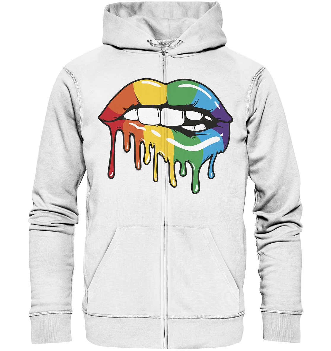 Regenbogen Lippen - Organic Zipper