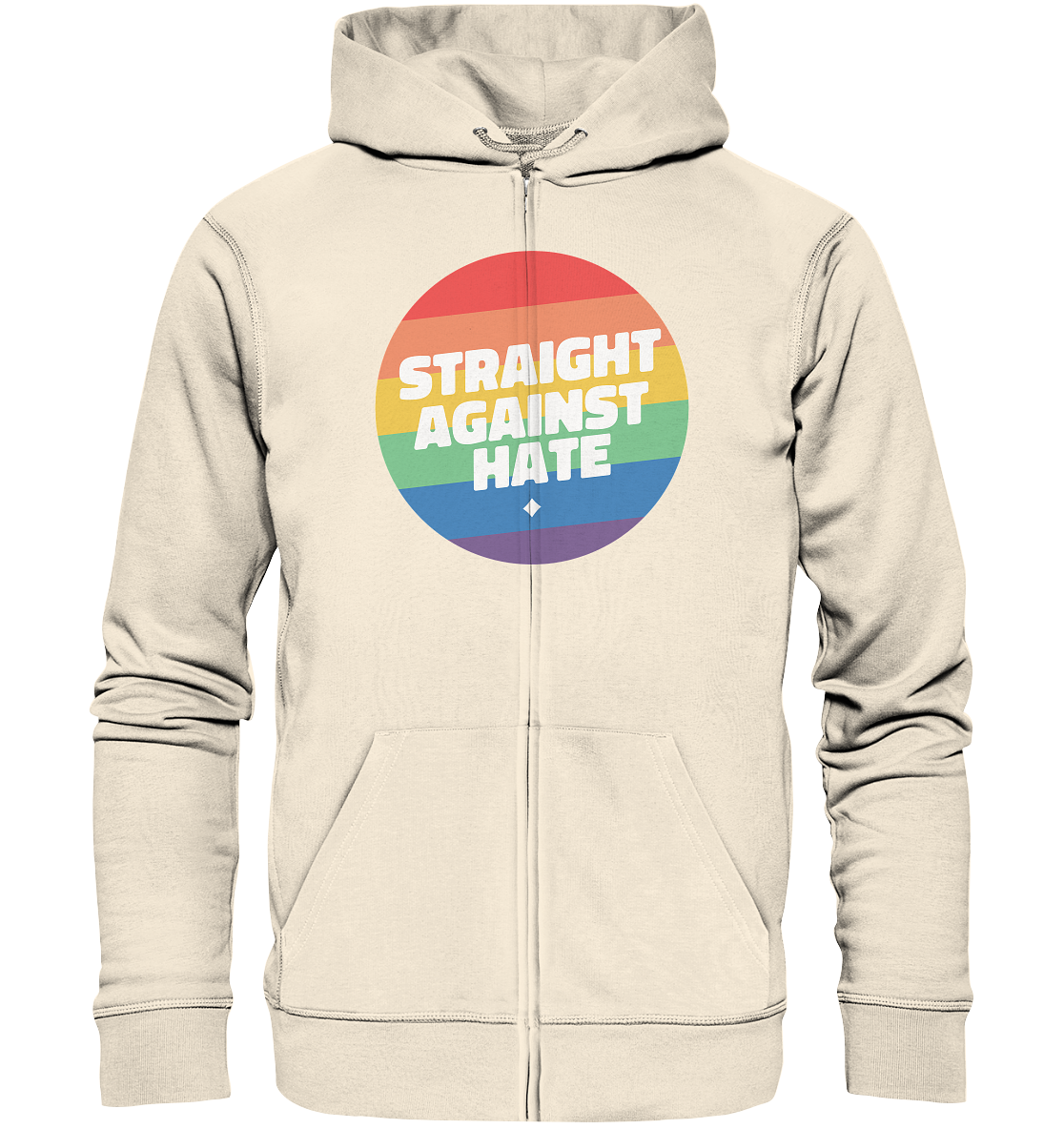 Straight Against Hate Badge - Organic Zipper