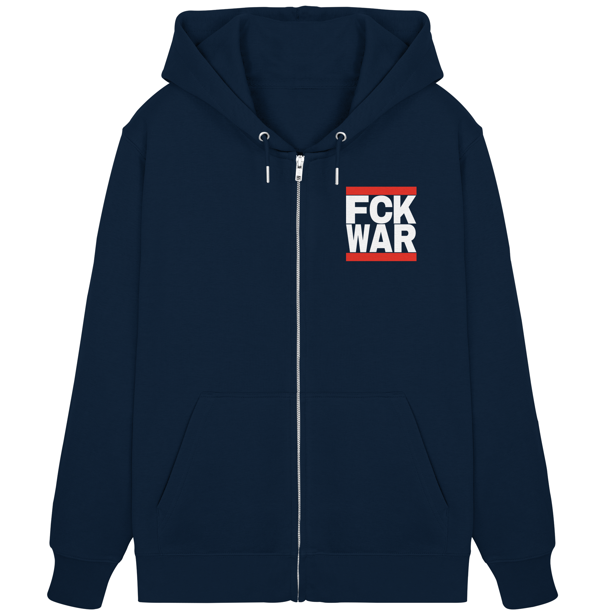 FCK WAR (weiße Schrift) - Organic Zipper