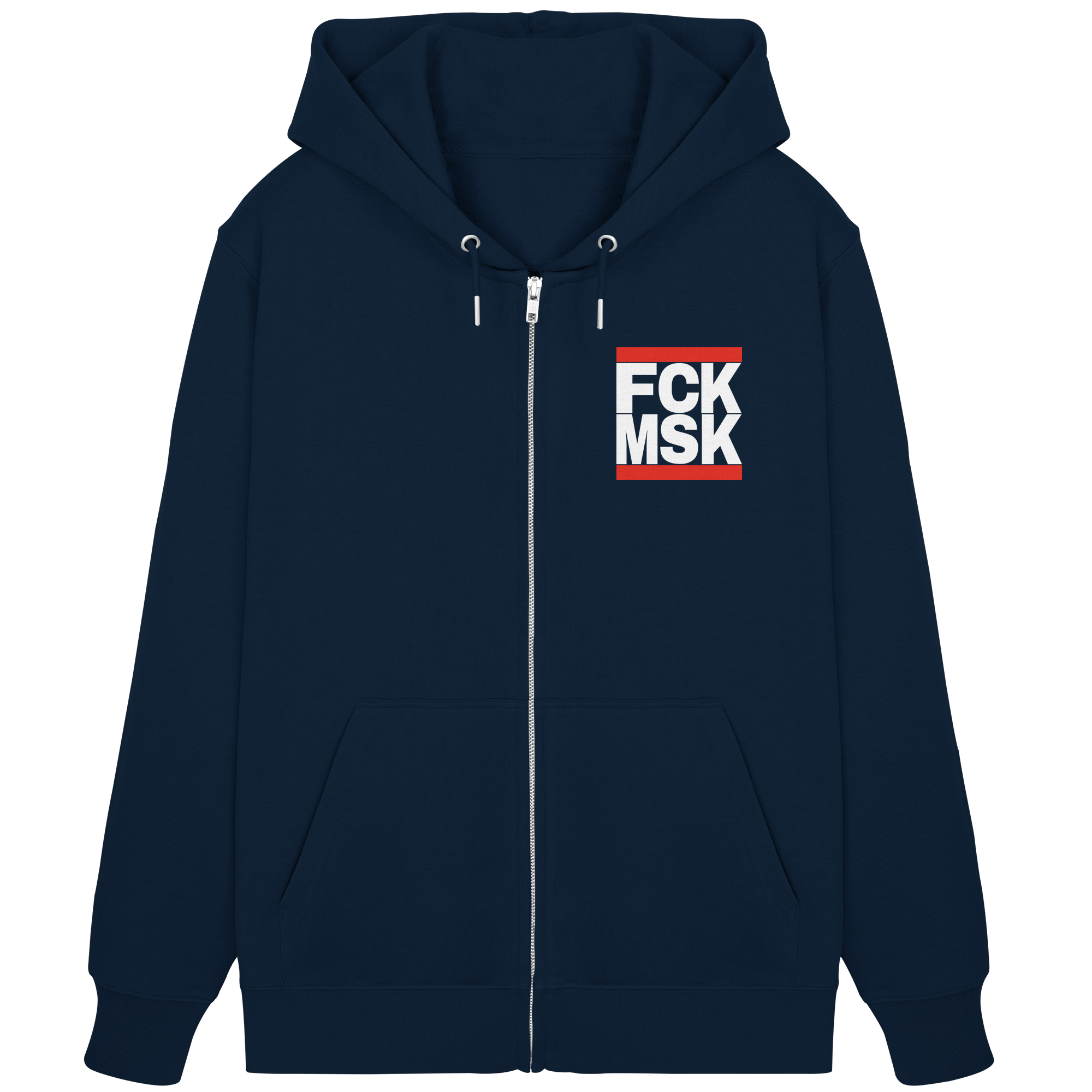 FCK MSK (weiße Schrift) - Organic Zipper