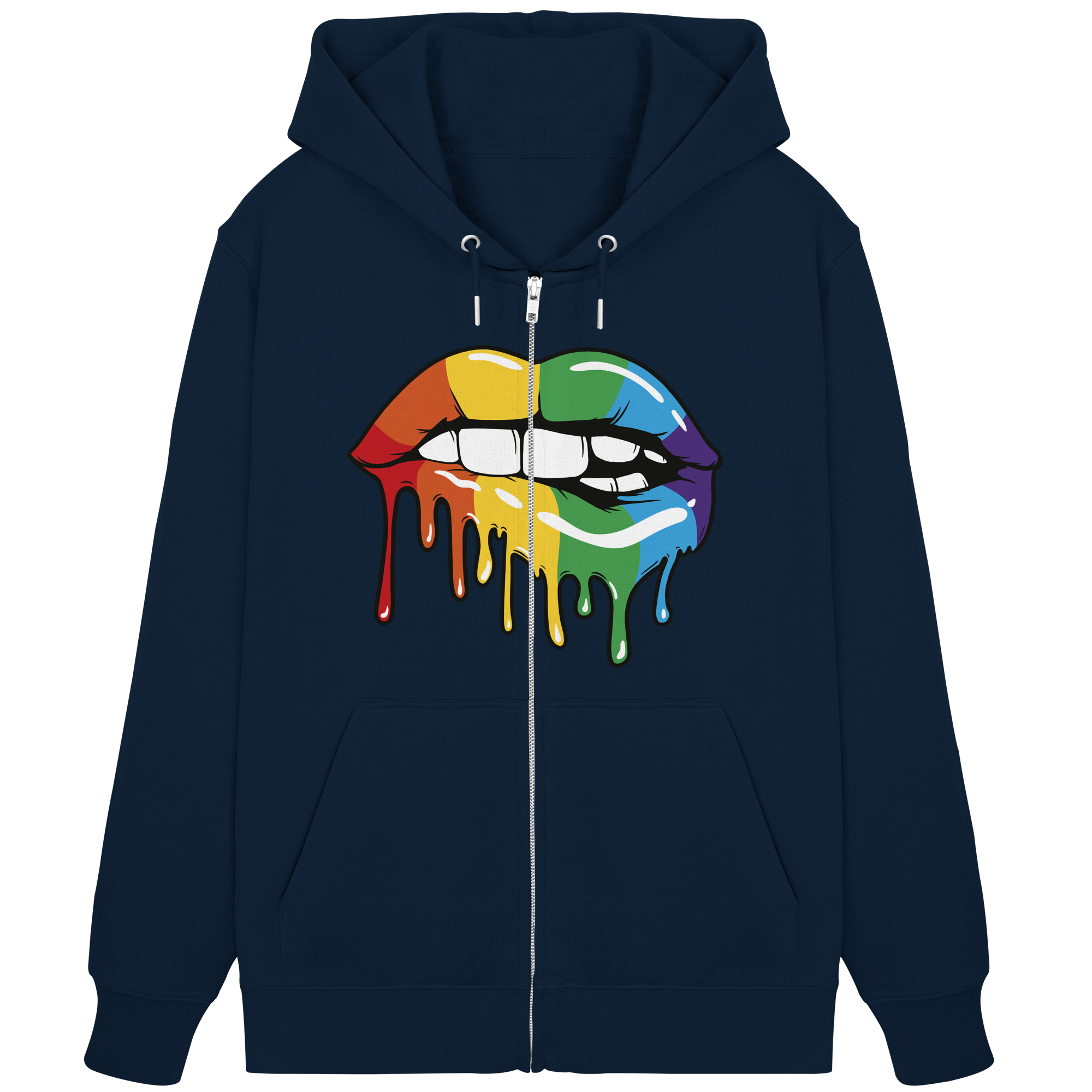 Regenbogen Lippen - Organic Zipper