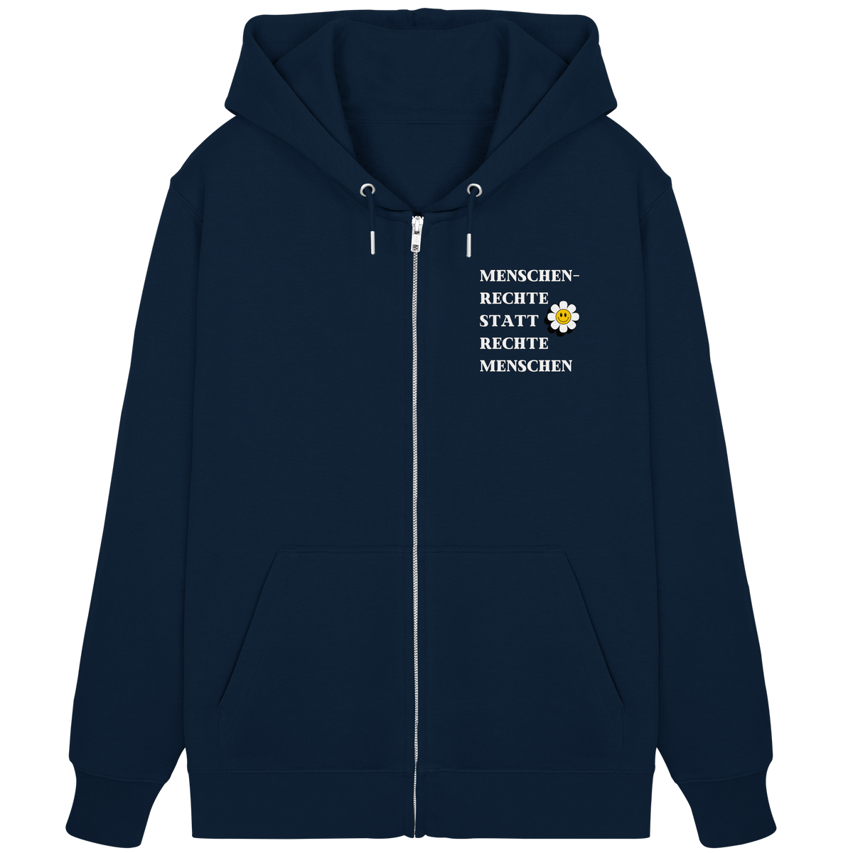 Menschenrechte statt rechte Menschen - Organic Zipper