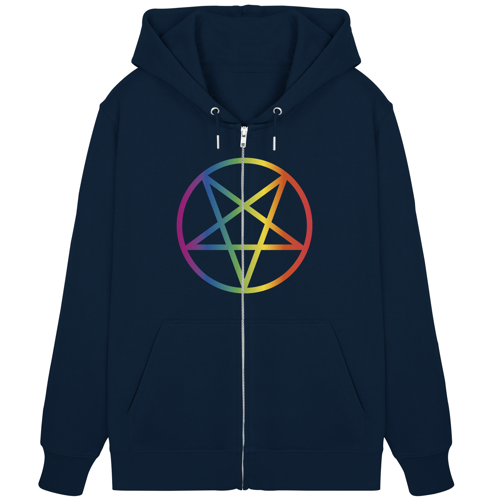 Regenbogen Pentagramm - Organic Zipper