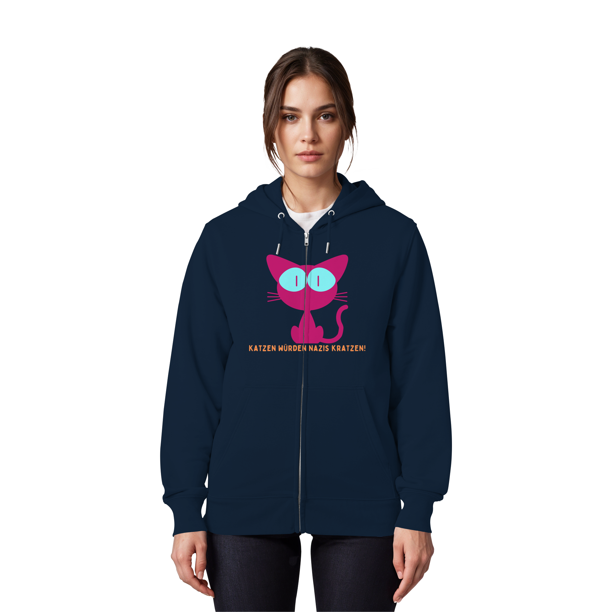 Katzen würden Nazis kratzen - Organic Zipper