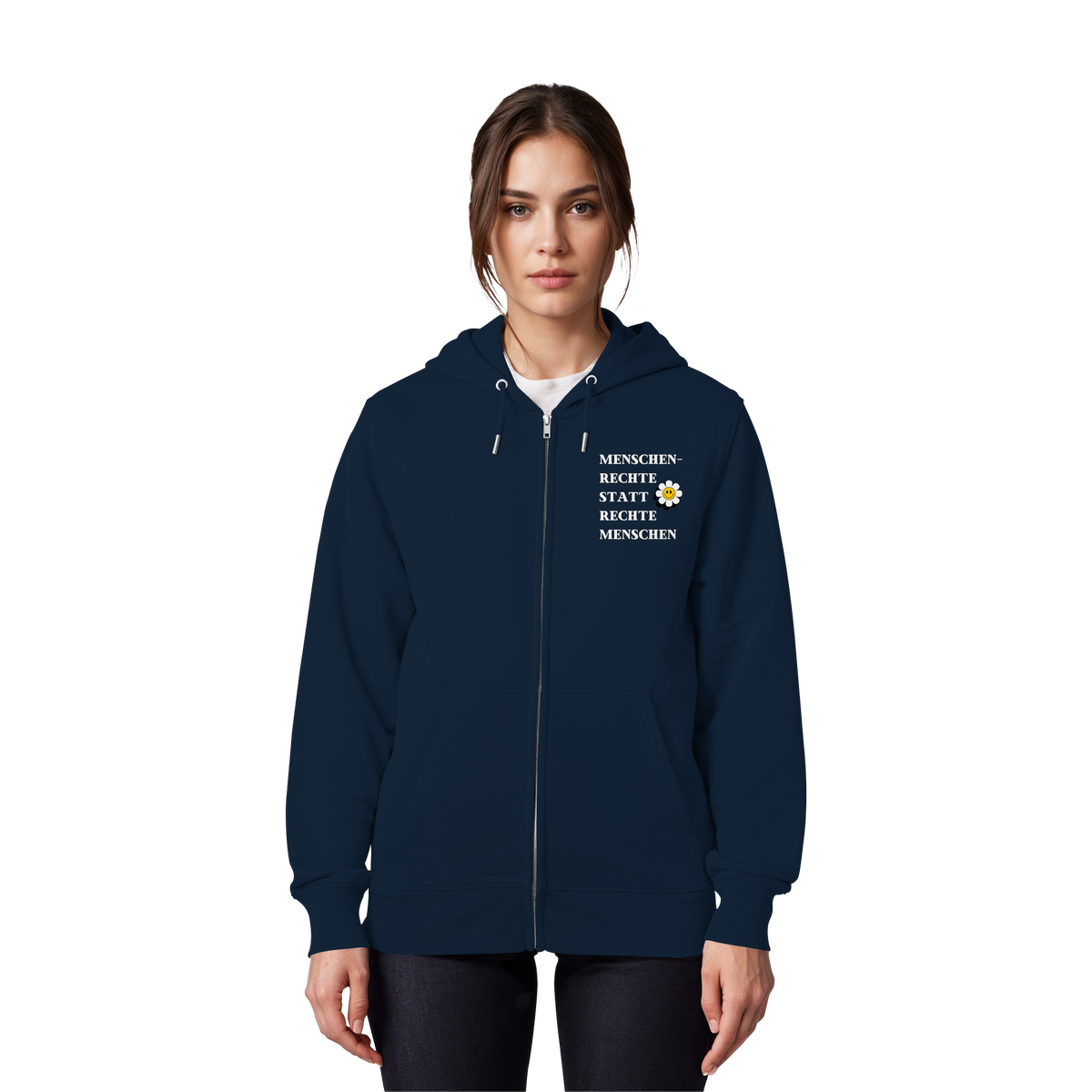 Menschenrechte statt rechte Menschen - Organic Zipper