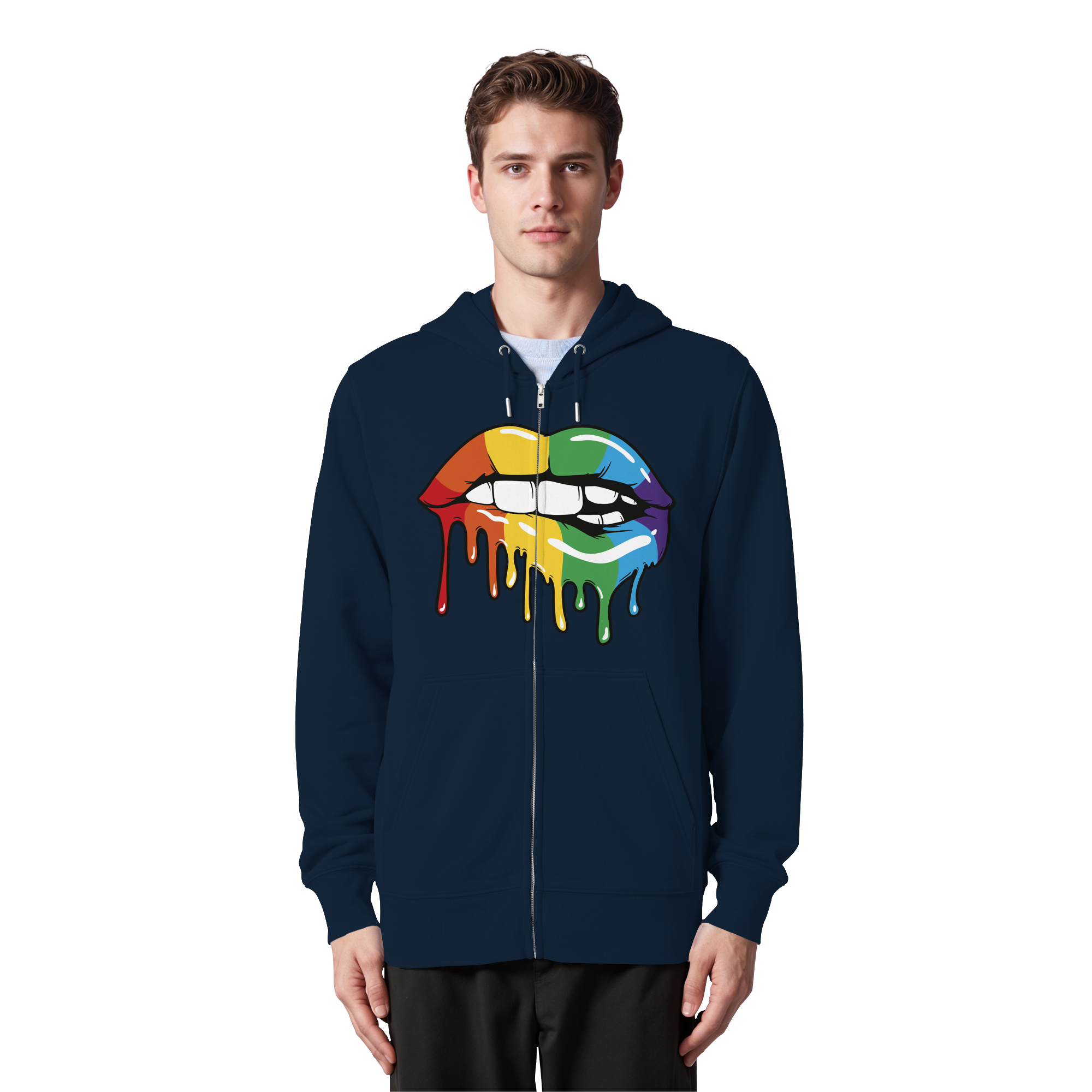 Regenbogen Lippen - Organic Zipper