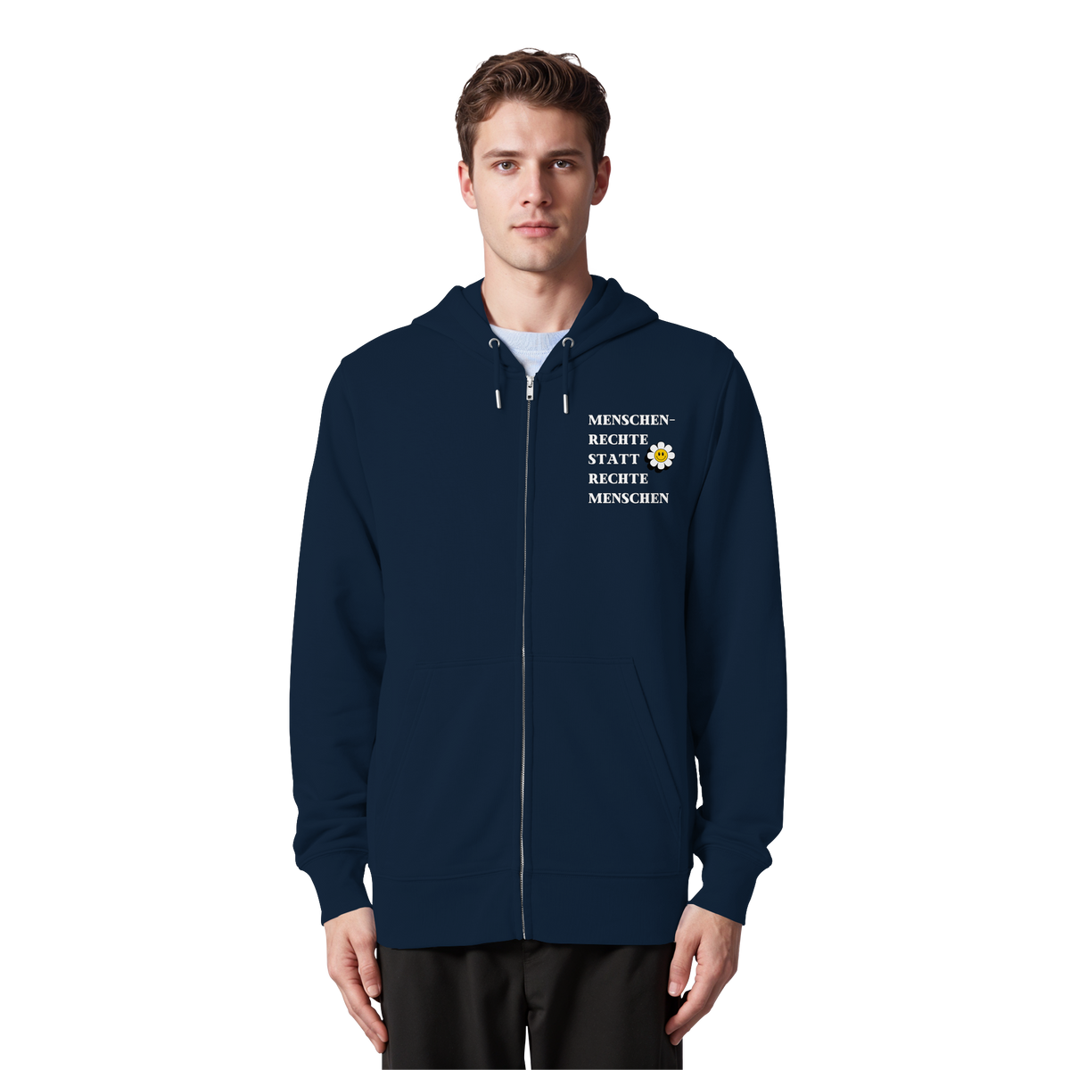 Menschenrechte statt rechte Menschen - Organic Zipper