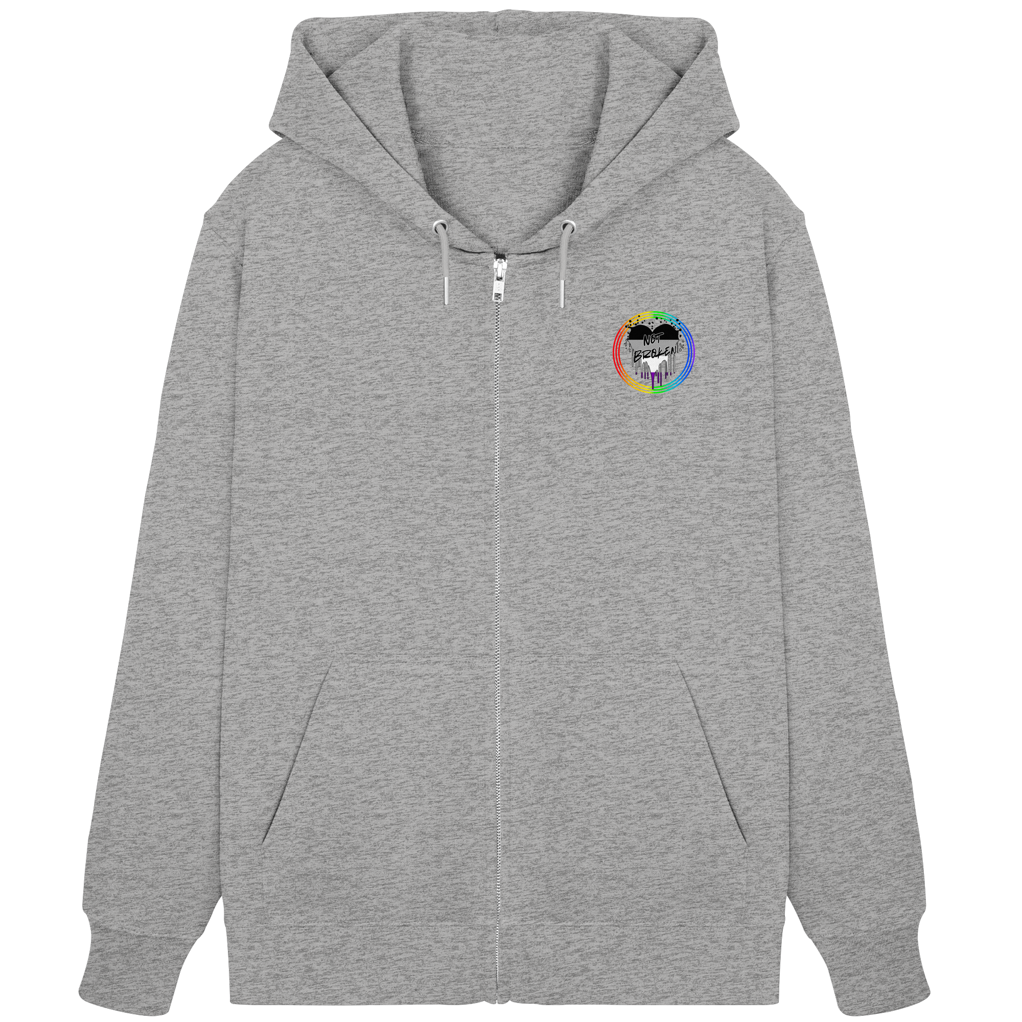 Asexual Not Broken "Regenbogenkreis Edition" - Organic Zipper