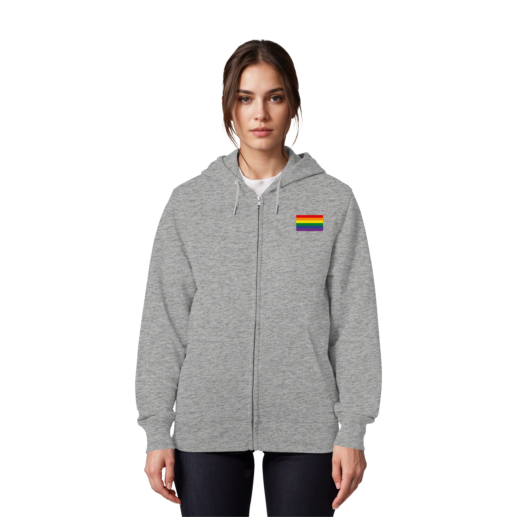 Regenbogen Pride Flag - Organic Zipper