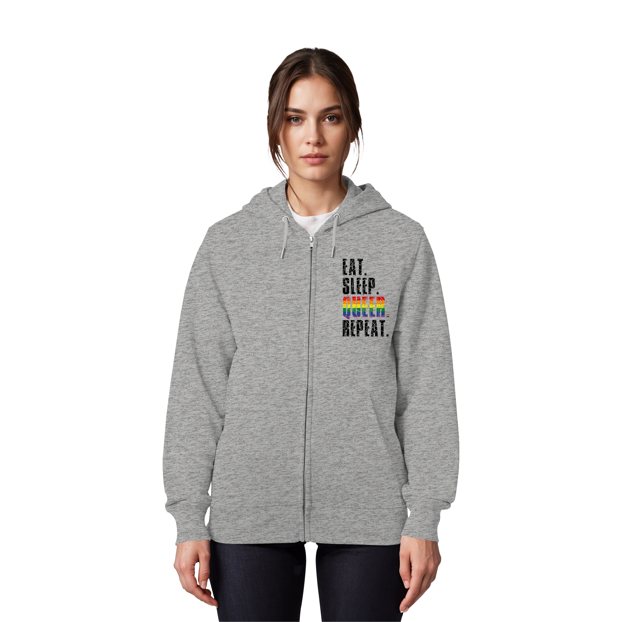 EAT. SLEEP. QUEER. REPEAT. - Organic Zipper