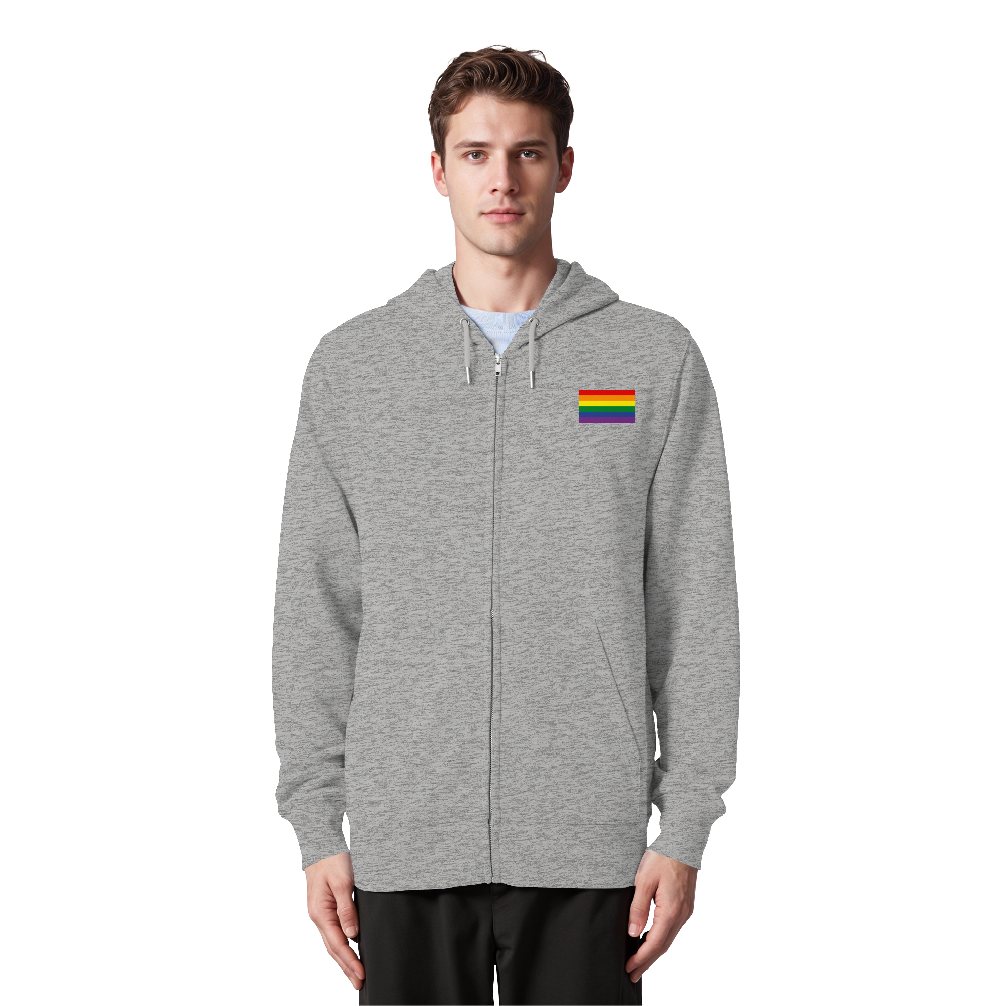 Regenbogen Pride Flag - Organic Zipper