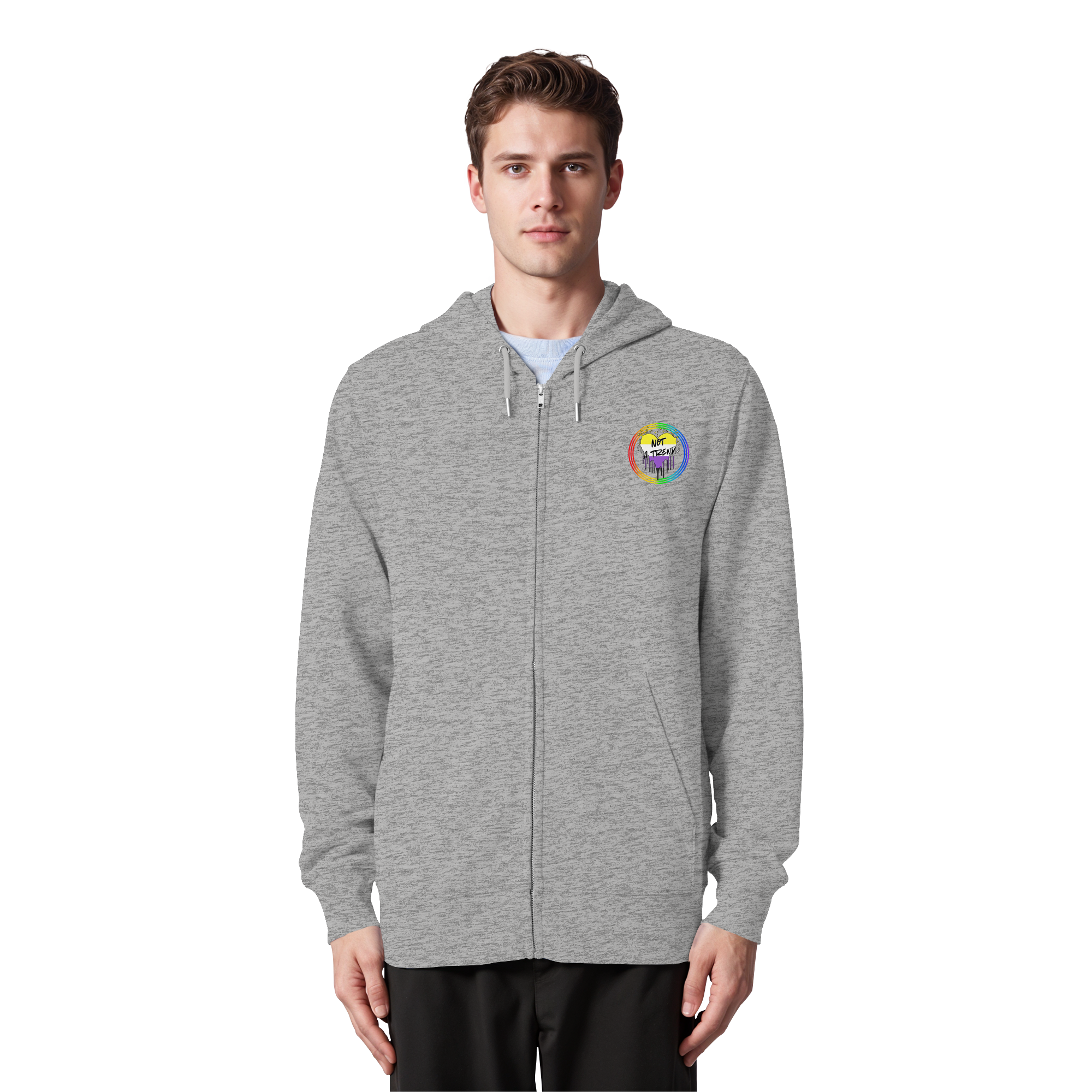 Nonbinary Not a Trend "Regenbogenkreis Edition" - Organic Zipper