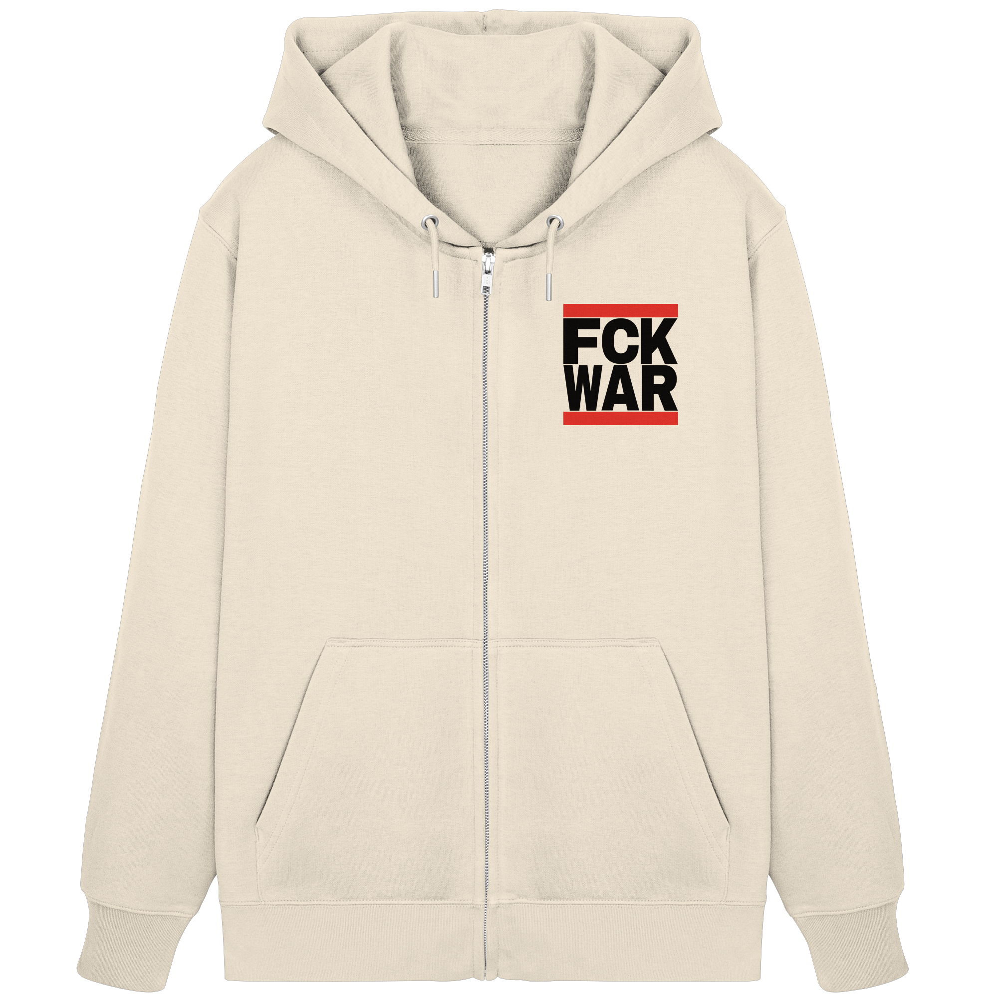 FCK WAR (schwarze Schrift) - Organic Zipper