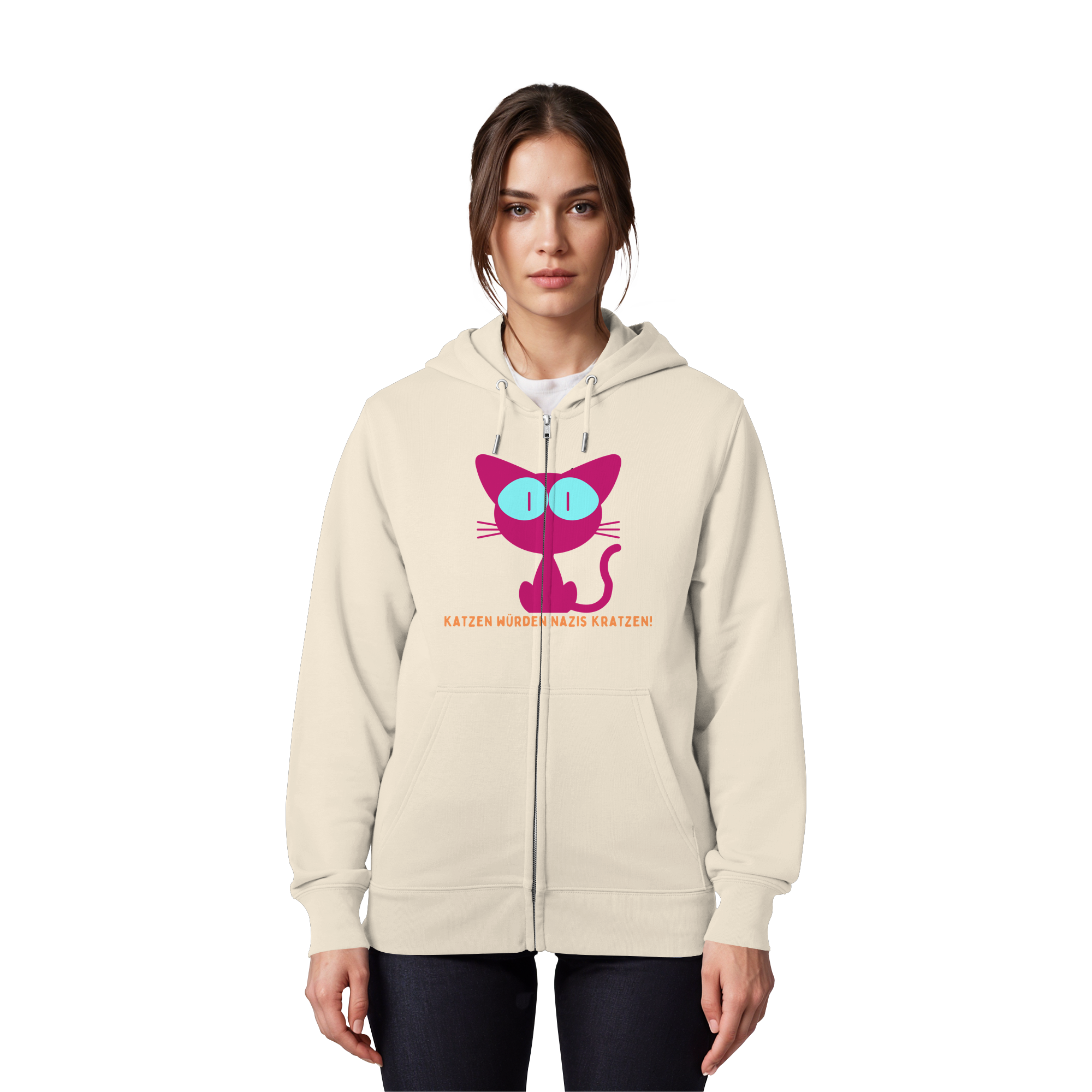 Katzen würden Nazis kratzen - Organic Zipper