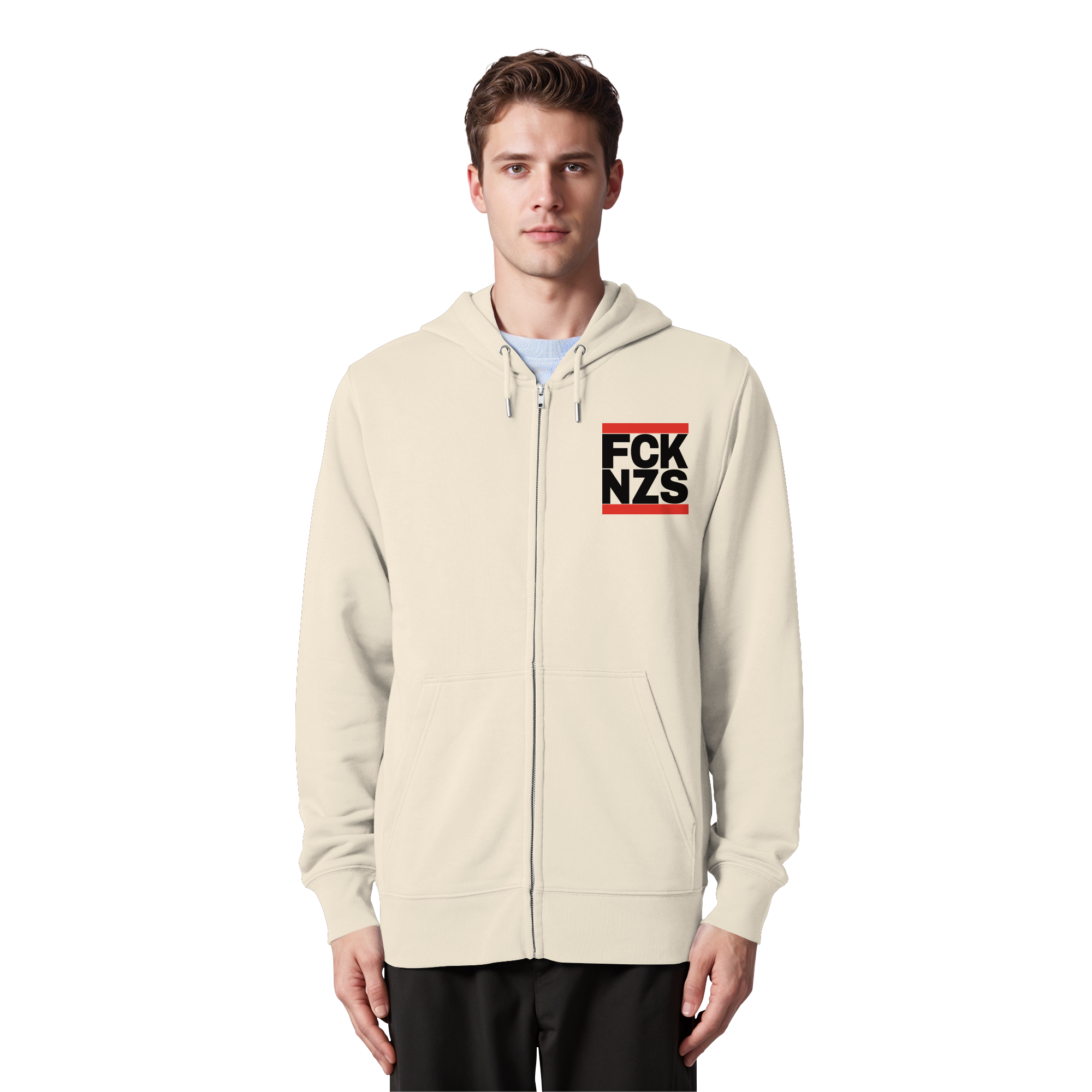 FCK NZS (schwarze Schrift) - Organic Zipper