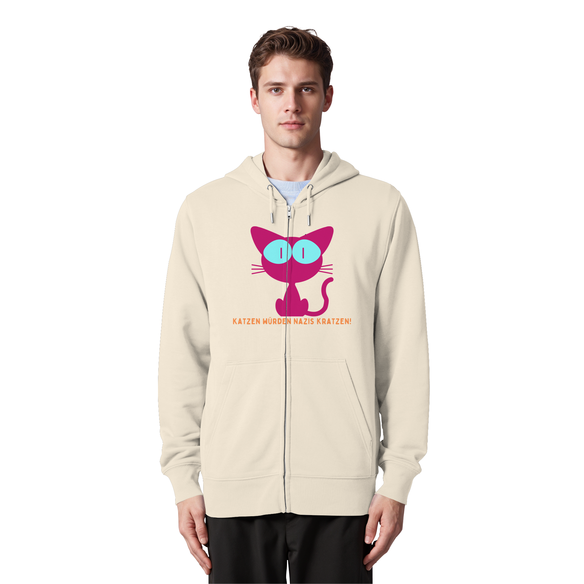 Katzen würden Nazis kratzen - Organic Zipper