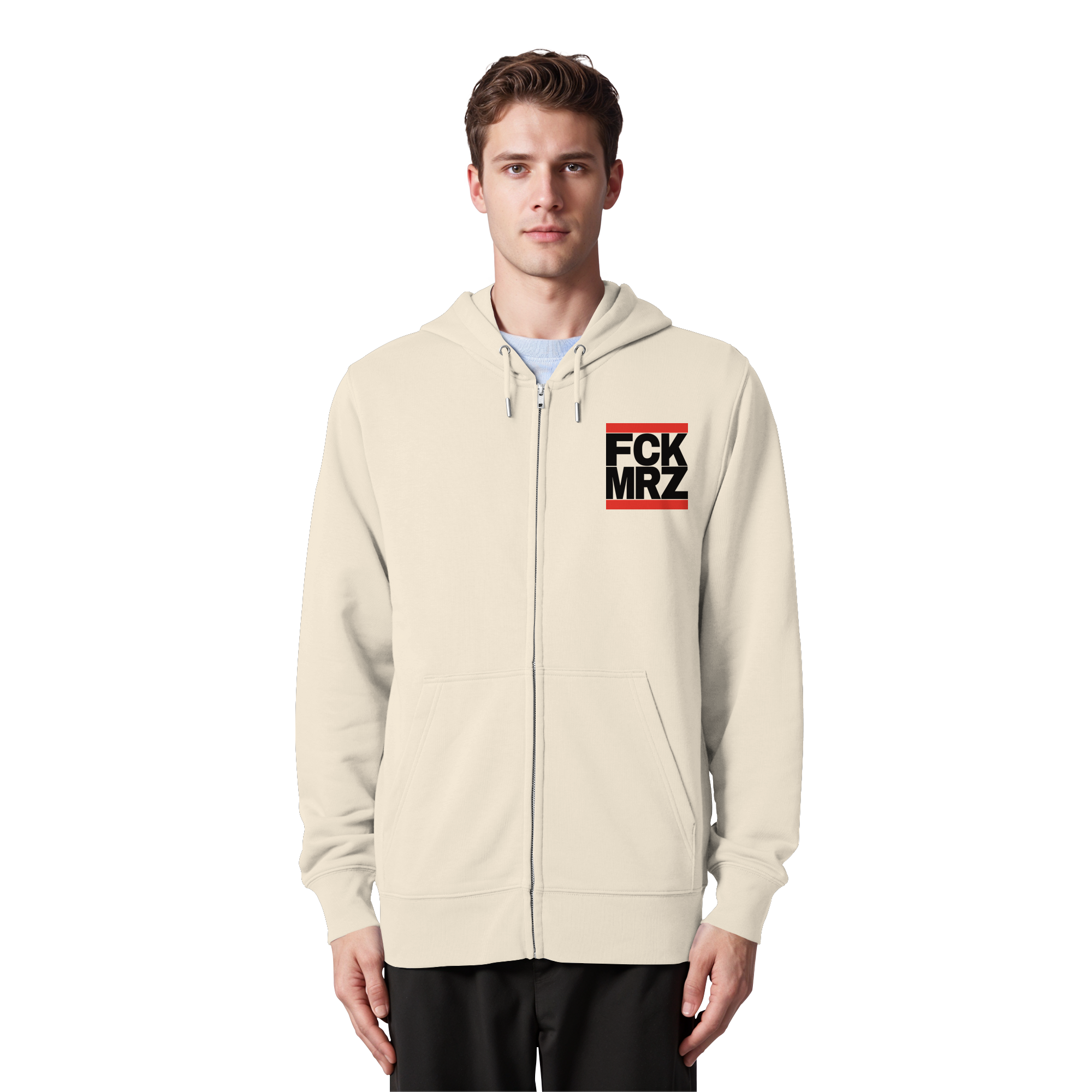 FCK MRZ (schwarze Schrift) - Organic Zipper