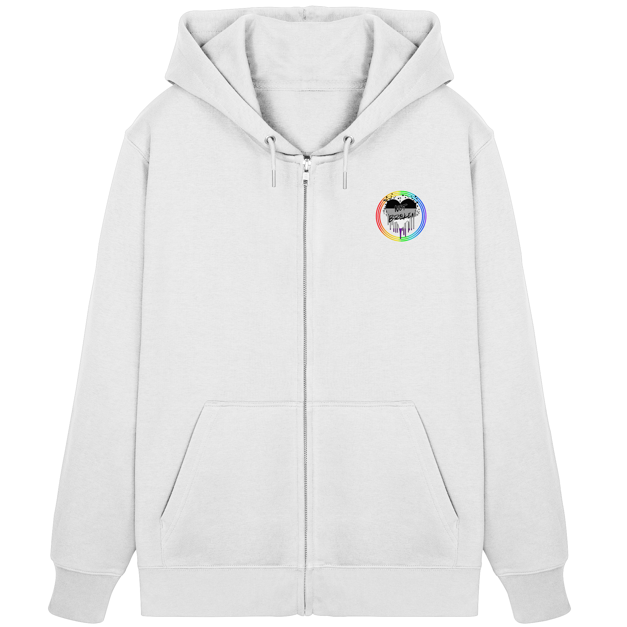 Asexual Not Broken "Regenbogenkreis Edition" - Organic Zipper