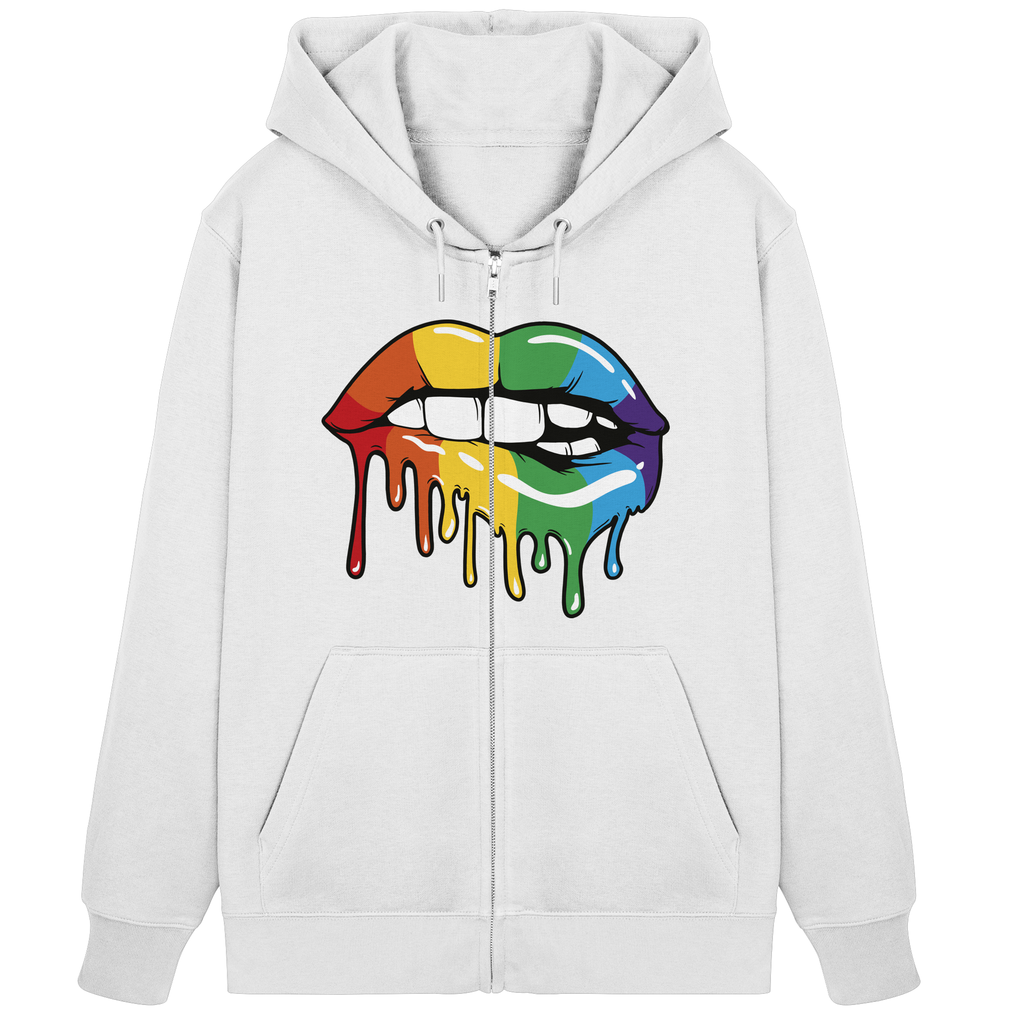 Regenbogen Lippen - Organic Zipper