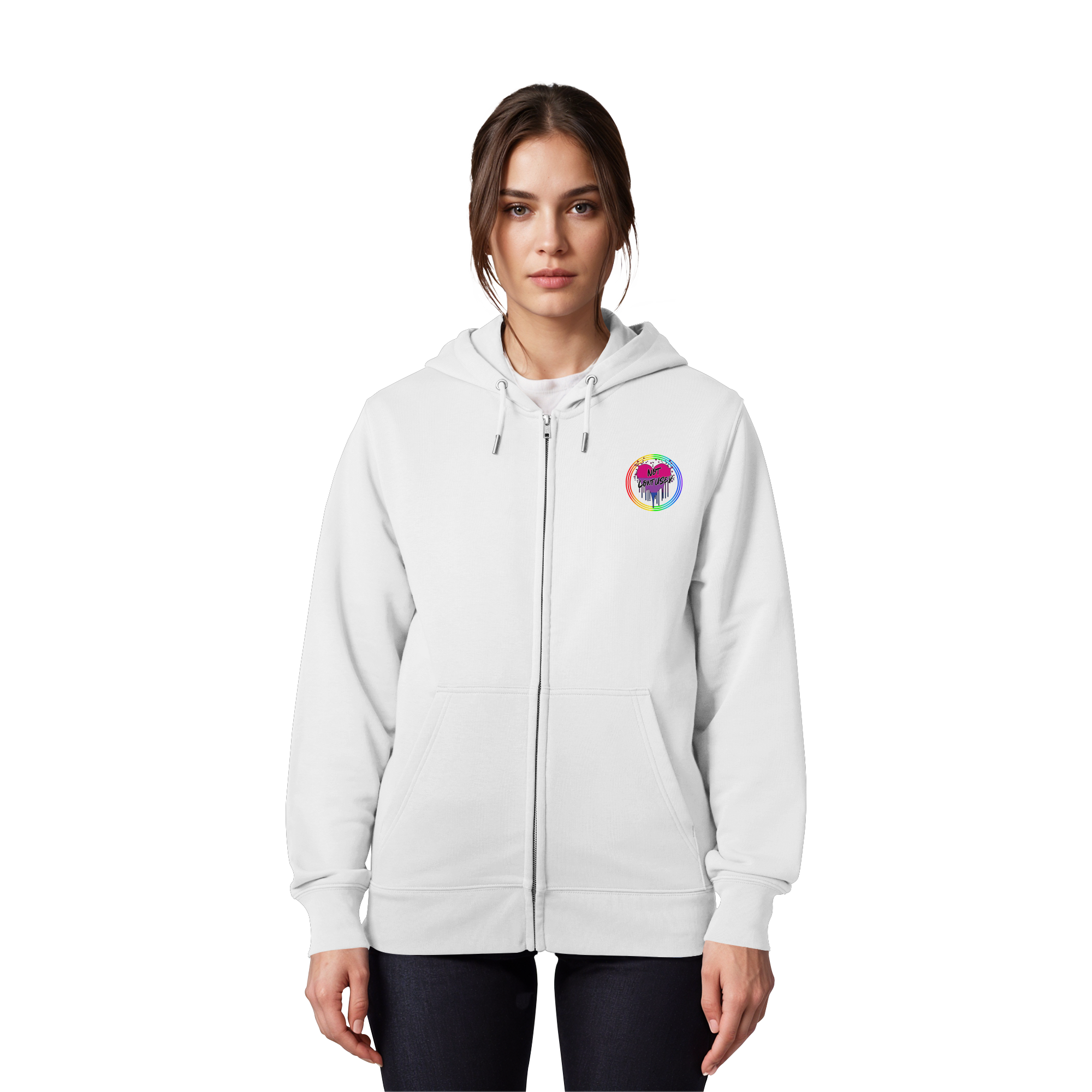 Bisexual Not Confused "Regenbogenkreis Edition" - Organic Zipper