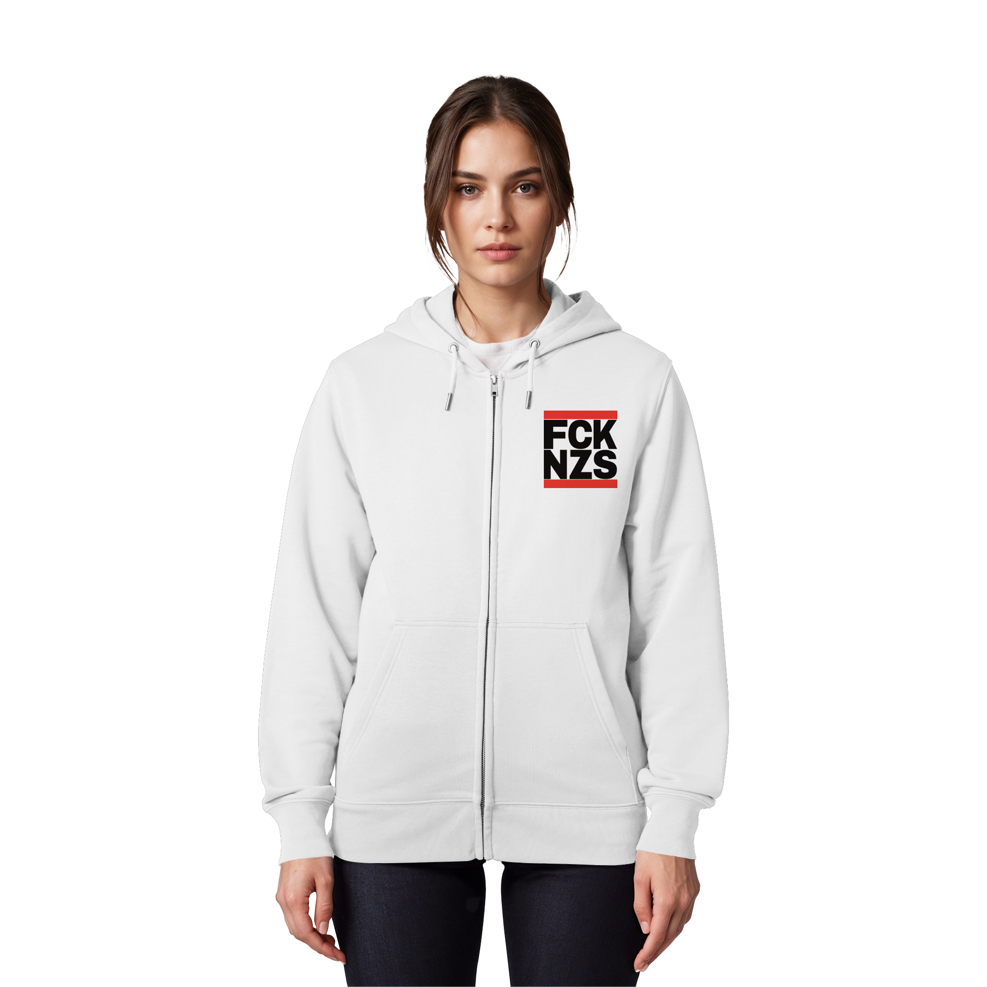 FCK NZS (schwarze Schrift) - Organic Zipper