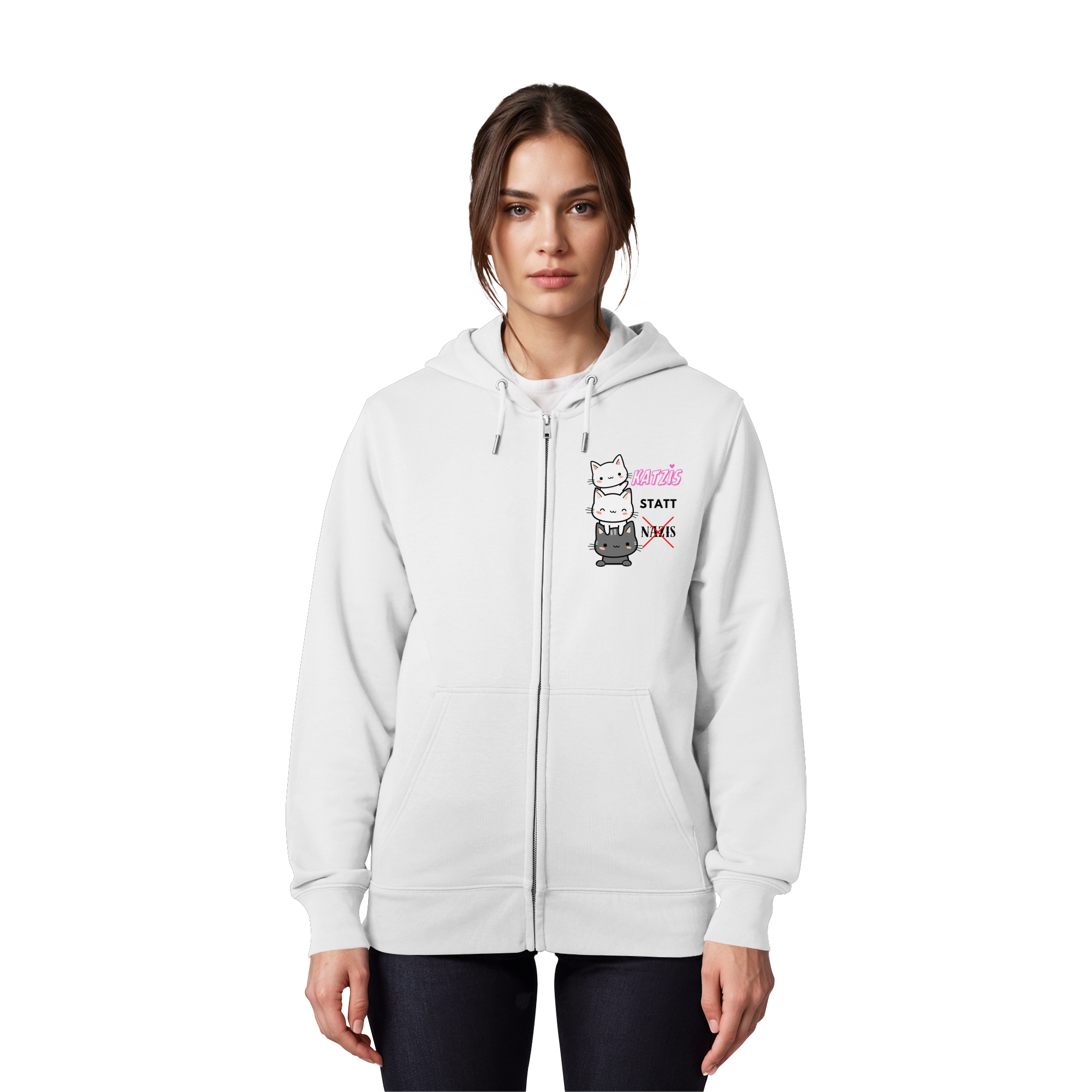 Katzis statt Nazis - Organic Zipper