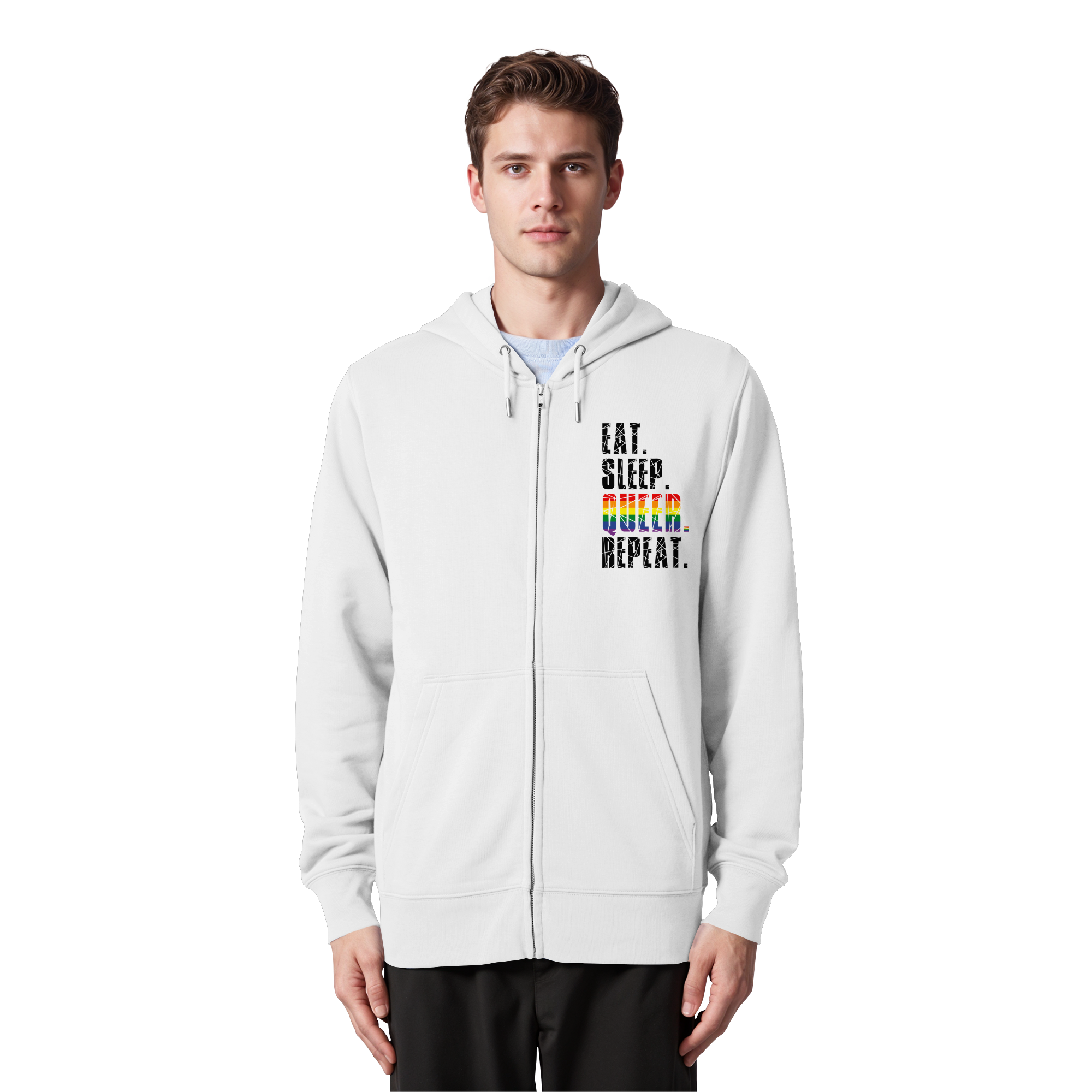 EAT. SLEEP. QUEER. REPEAT. - Organic Zipper