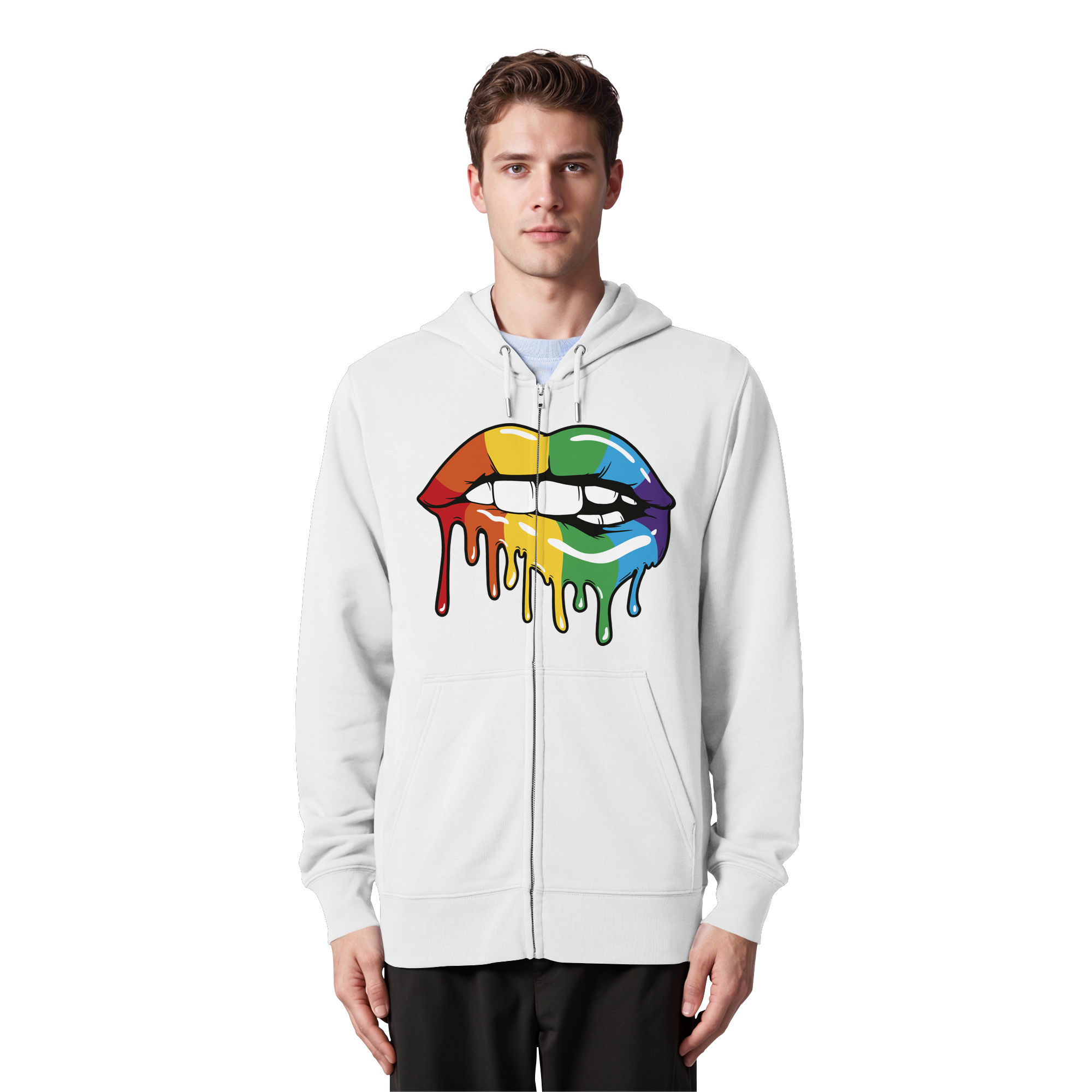 Regenbogen Lippen - Organic Zipper