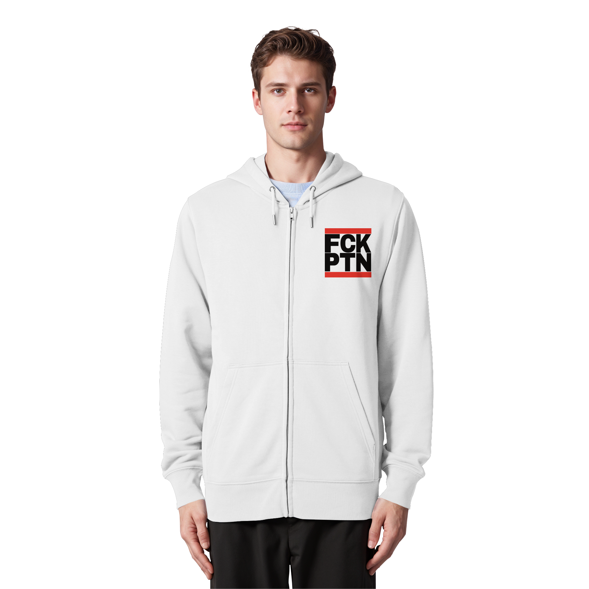 FCK PTN (schwarze Schrift) - Organic Zipper