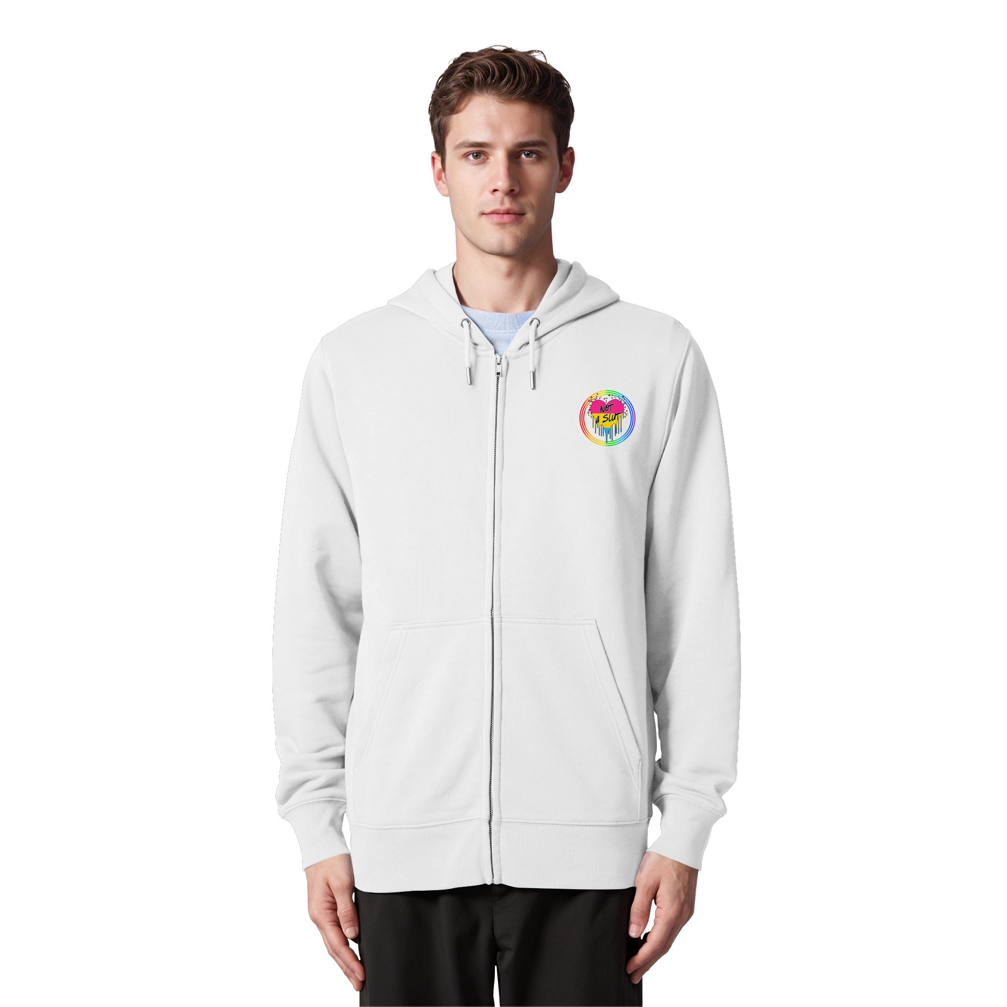 Pansexual Not a Slut "Regenbogenkreis Edition" - Organic Zipper