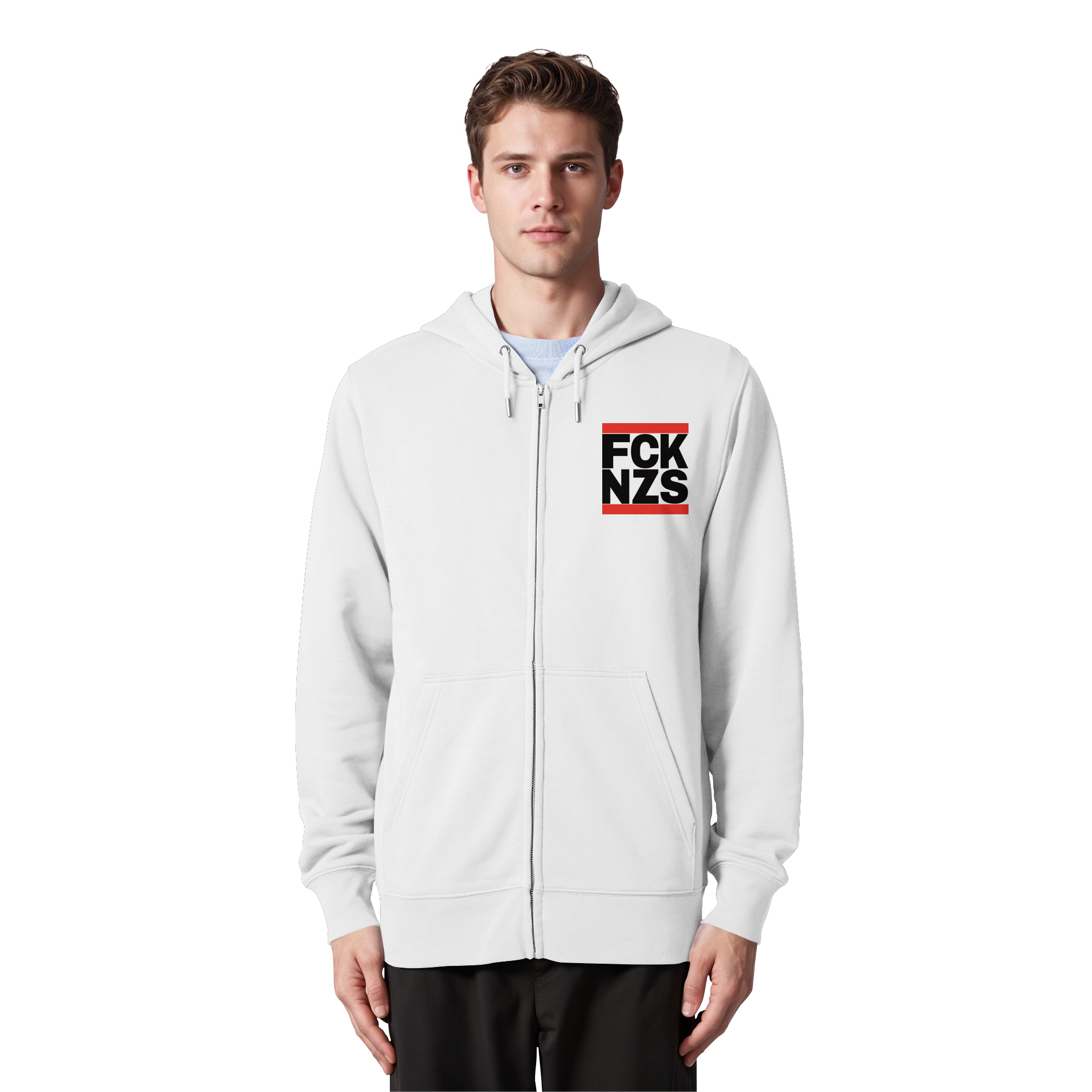 FCK NZS (schwarze Schrift) - Organic Zipper