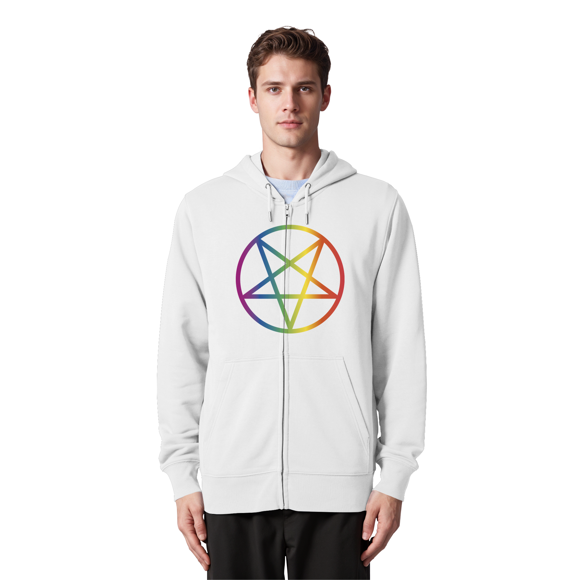 Regenbogen Pentagramm - Organic Zipper