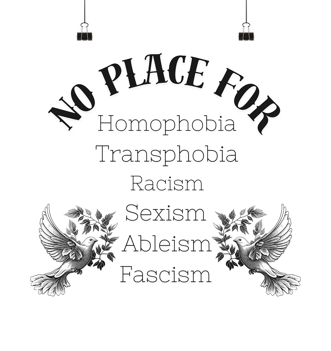 No Place For (schwarze Schrift) - Poster 40x40