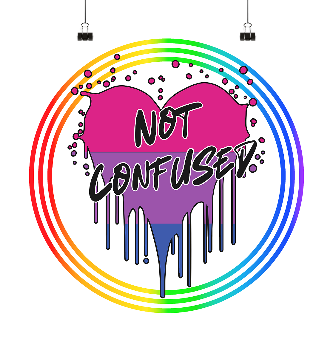 Bisexual Not Confused "Regenbogenkreis Edition" - Poster 40x40