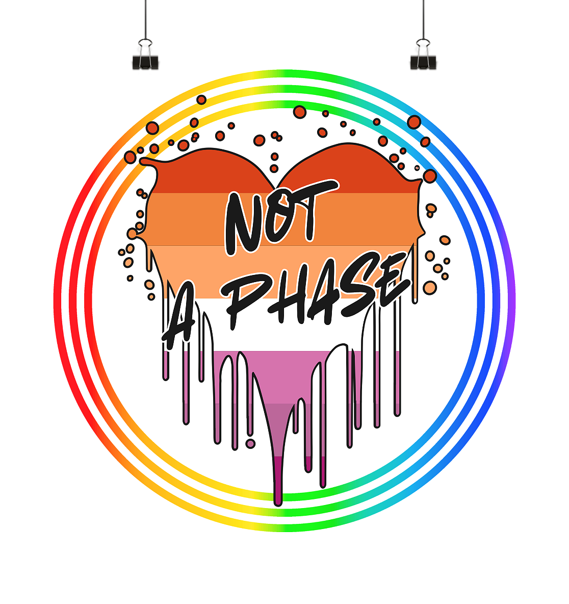 Lesbian Not a Phase "Regenbogenkreis Edition" - Poster 40x40