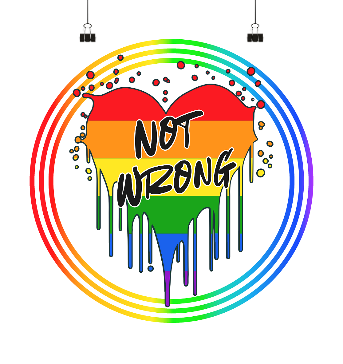 Queer Not Wrong "Regenbogenkreis Edition" - Poster 40x40